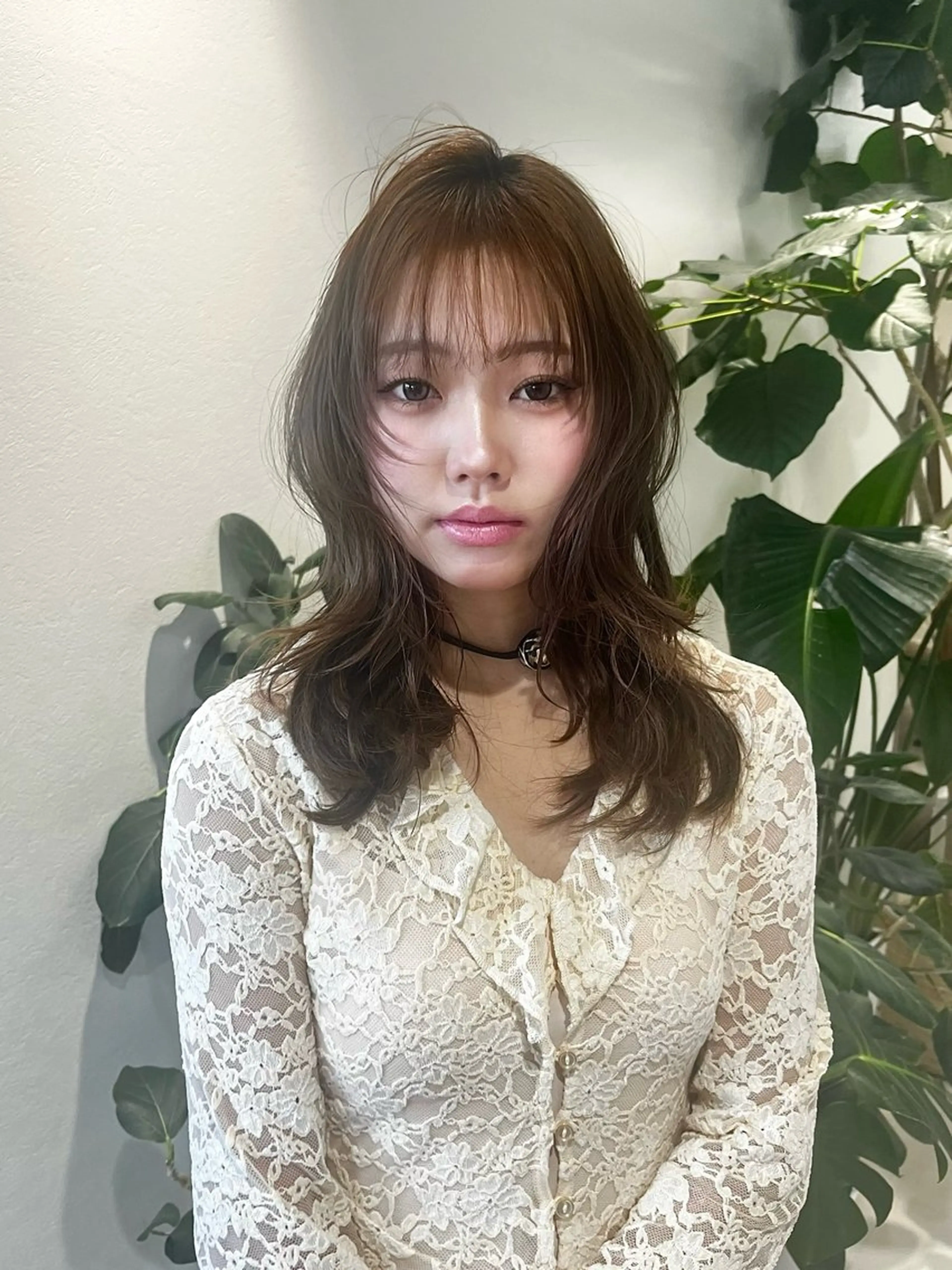 ミディアム カラー ブラウンカラー レイヤーカット カット ヘアカラー トリートメント レイヤーカット/カラ ー/U24/河野凜のヘアスタイル