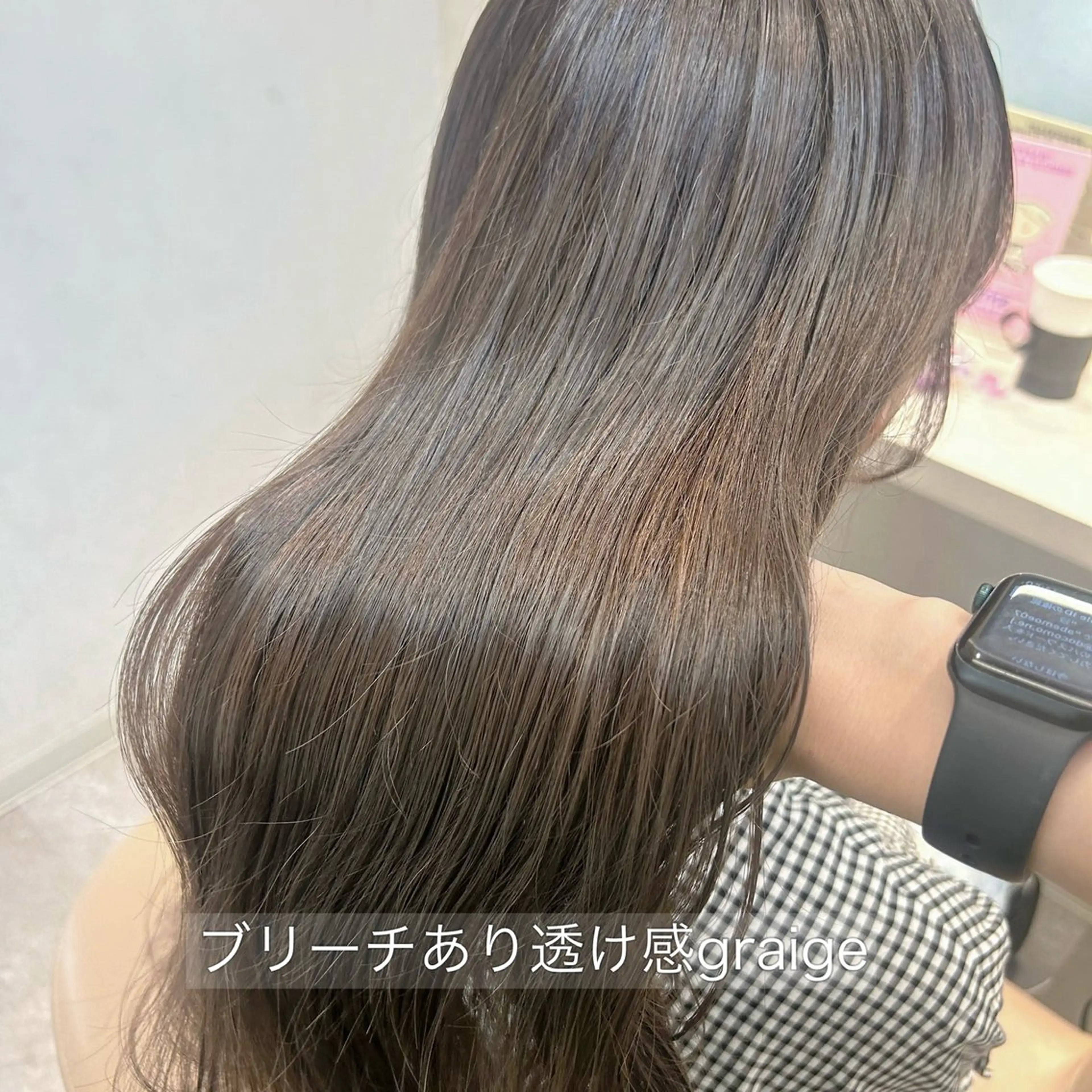ロング カラー ベージュカラー ブリーチ グレージュ カット ヘアカラー トリートメント 光透け髪🫧 moekaのヘアスタイル