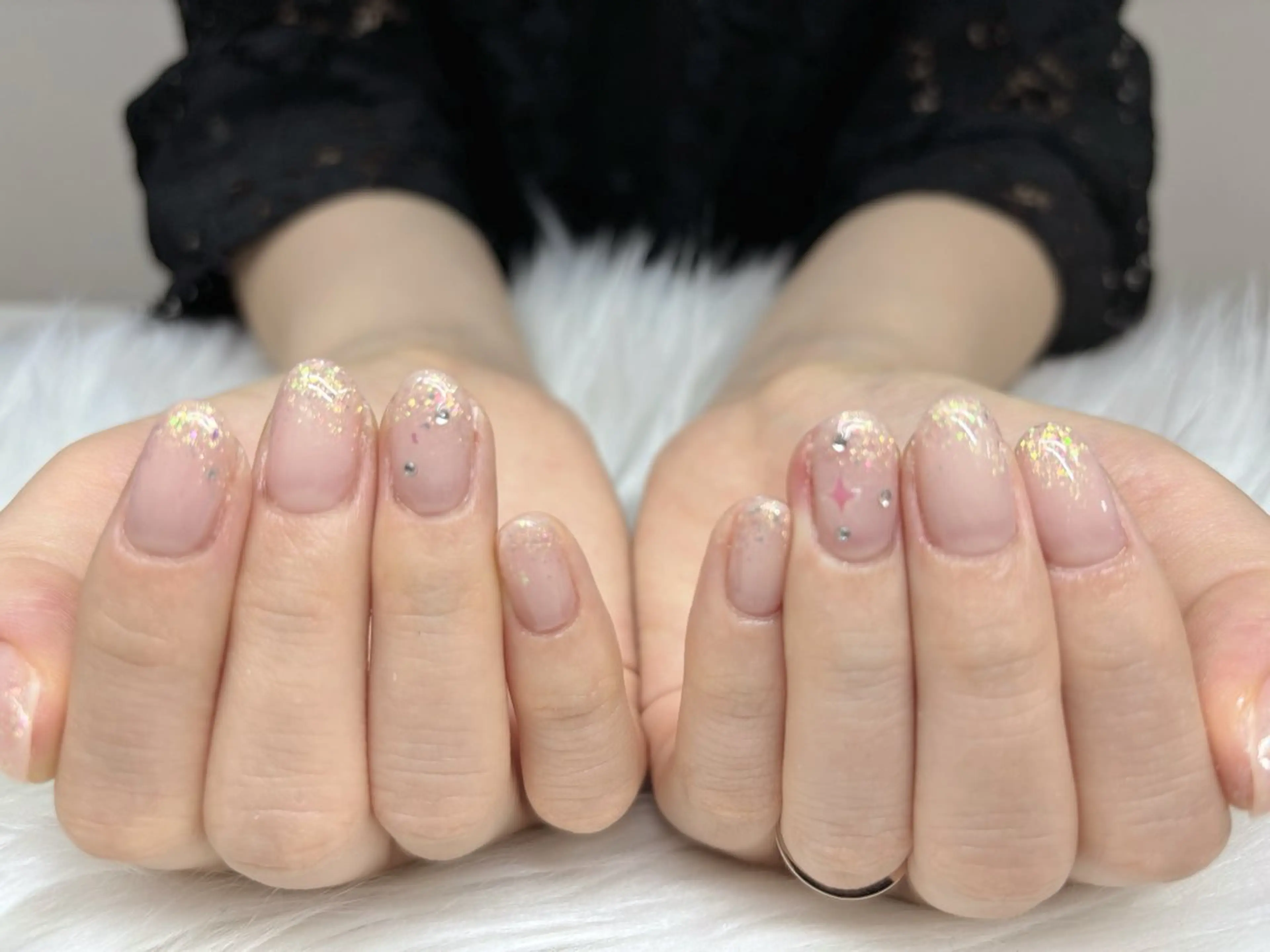 ネイル キラキラネイル 韓国ネイル ハンドネイル Yappy kurumiのネイルデザイン