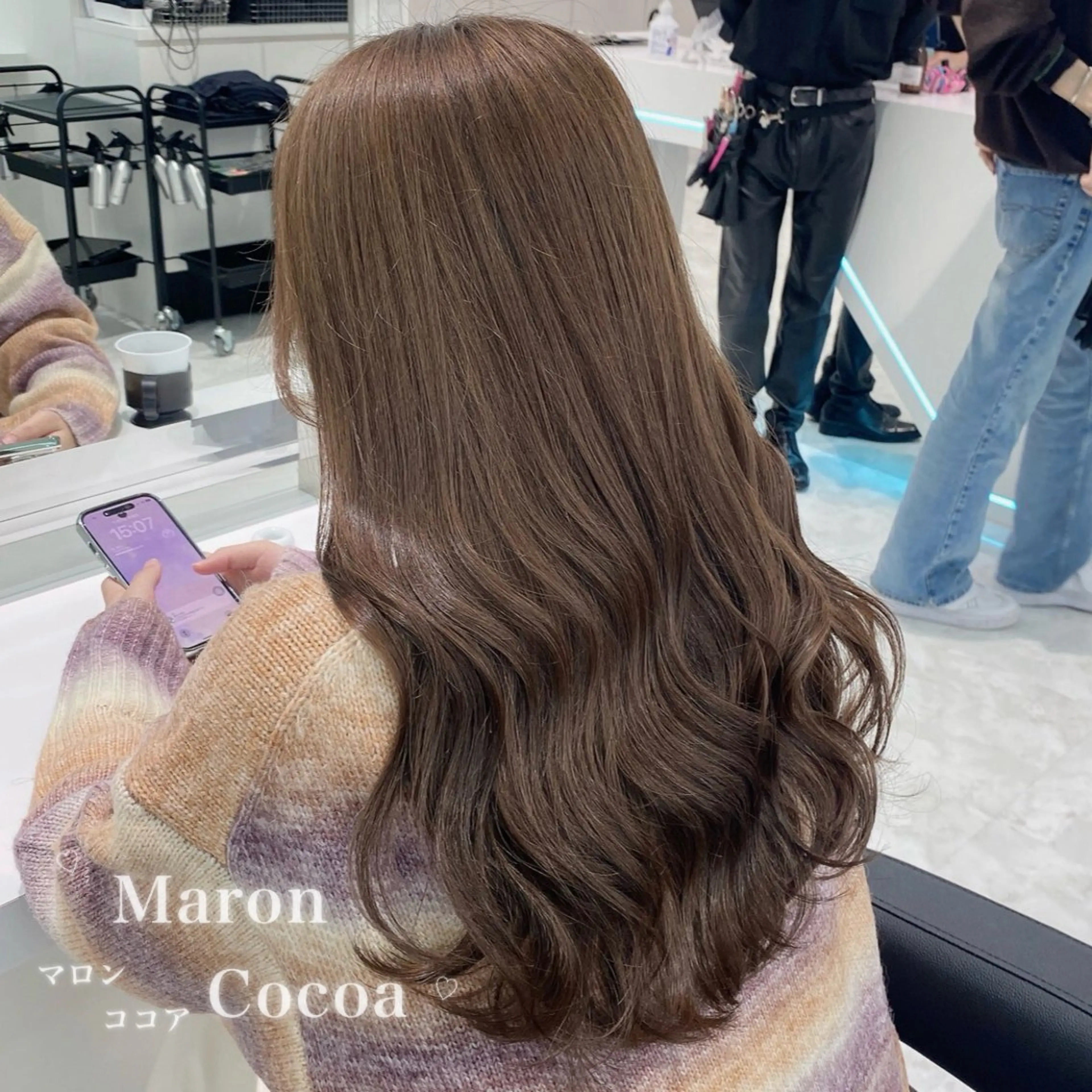 ロング カラー ヘアカラー トリートメント ヘッドスパ ヘアセット 韓国風艶髪🎀 透明感カラー🤍のヘアスタイル