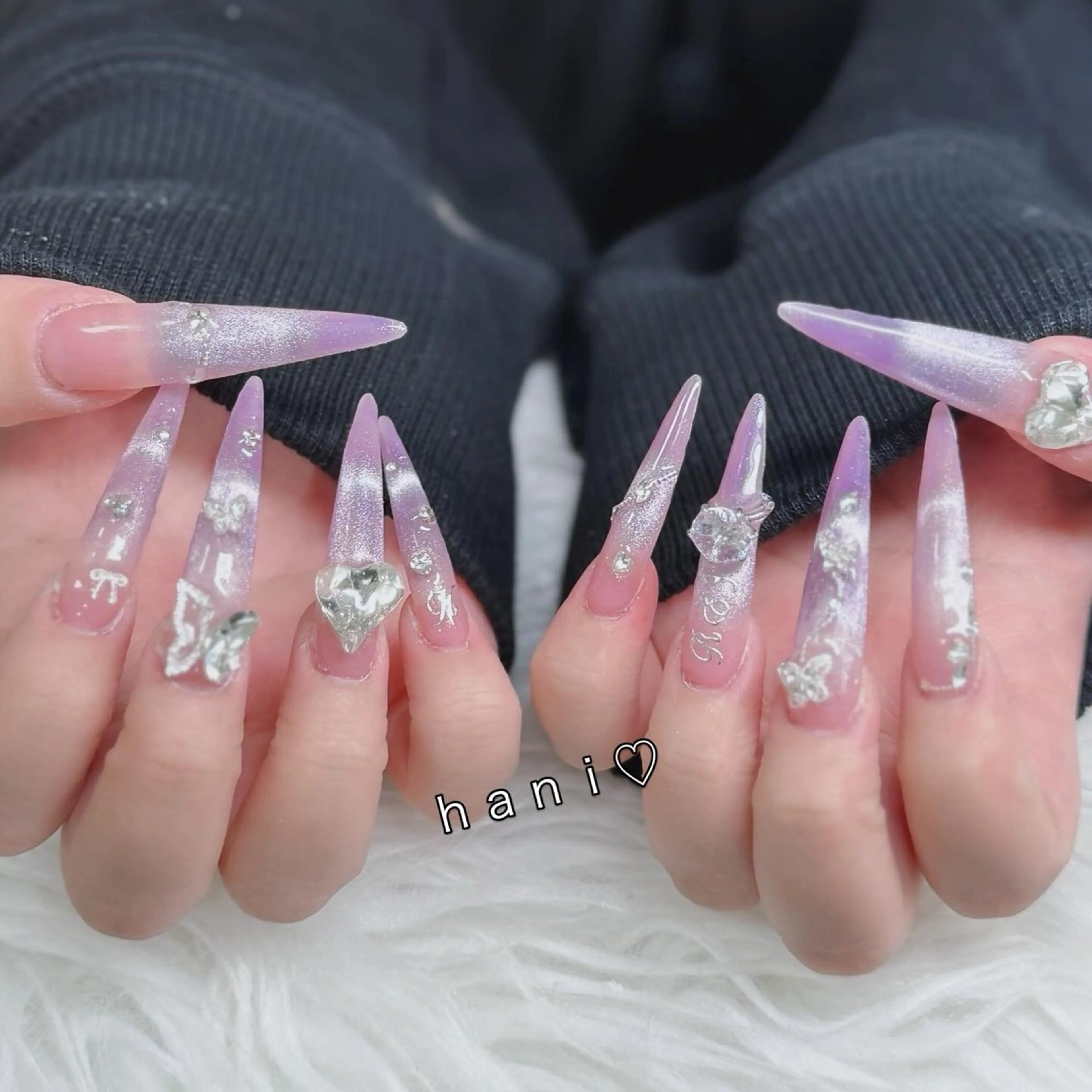 ネイル フットネイル フレンチネイル グラデーション 韓国ネイル ロングネイル ハンドネイル Hani Nail Salonのネイルデザイン