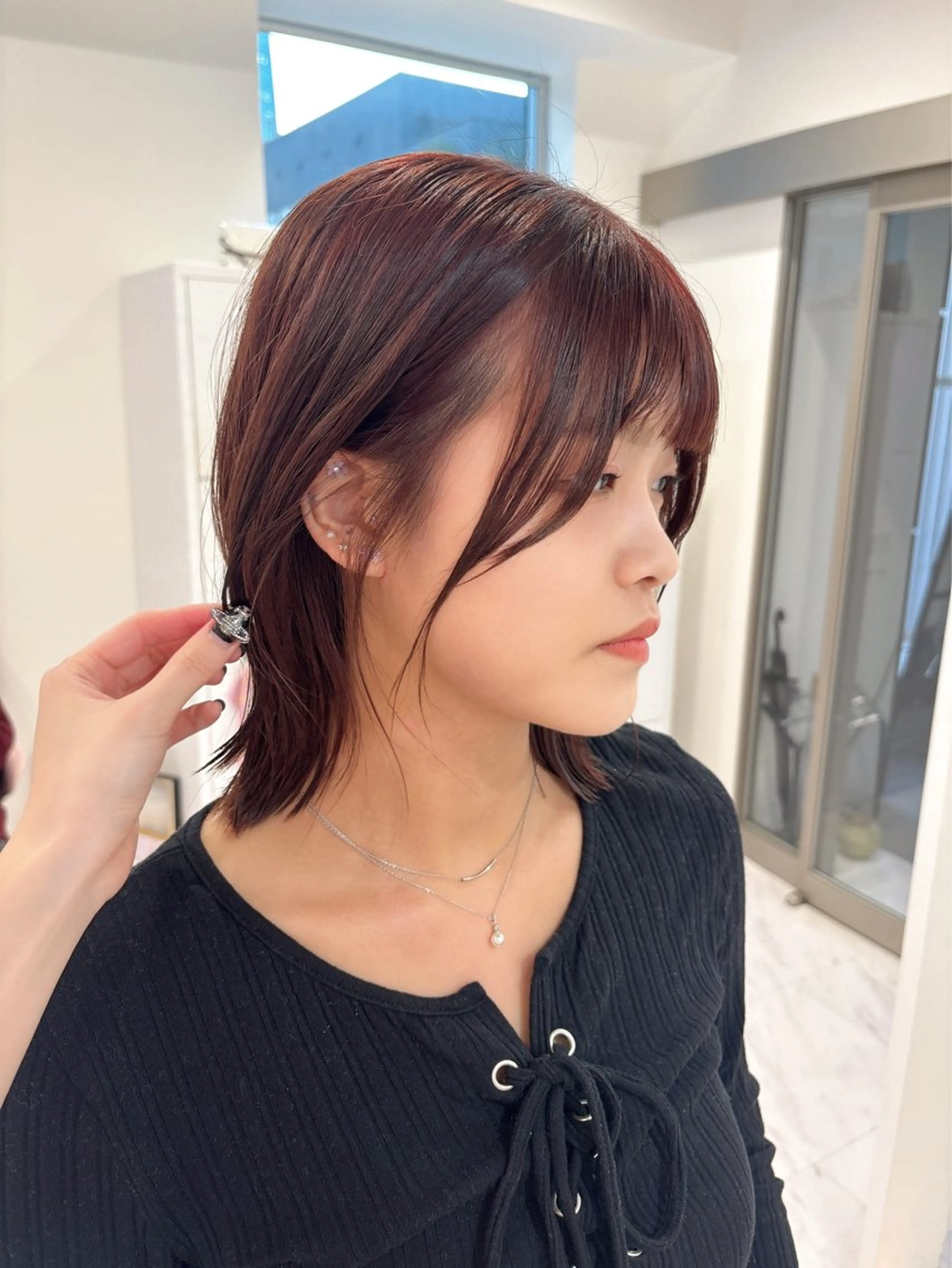 ショート カラー ボブ カット ヘアカラー SAYAKA 🍒／ボブ／暖色のヘアスタイル