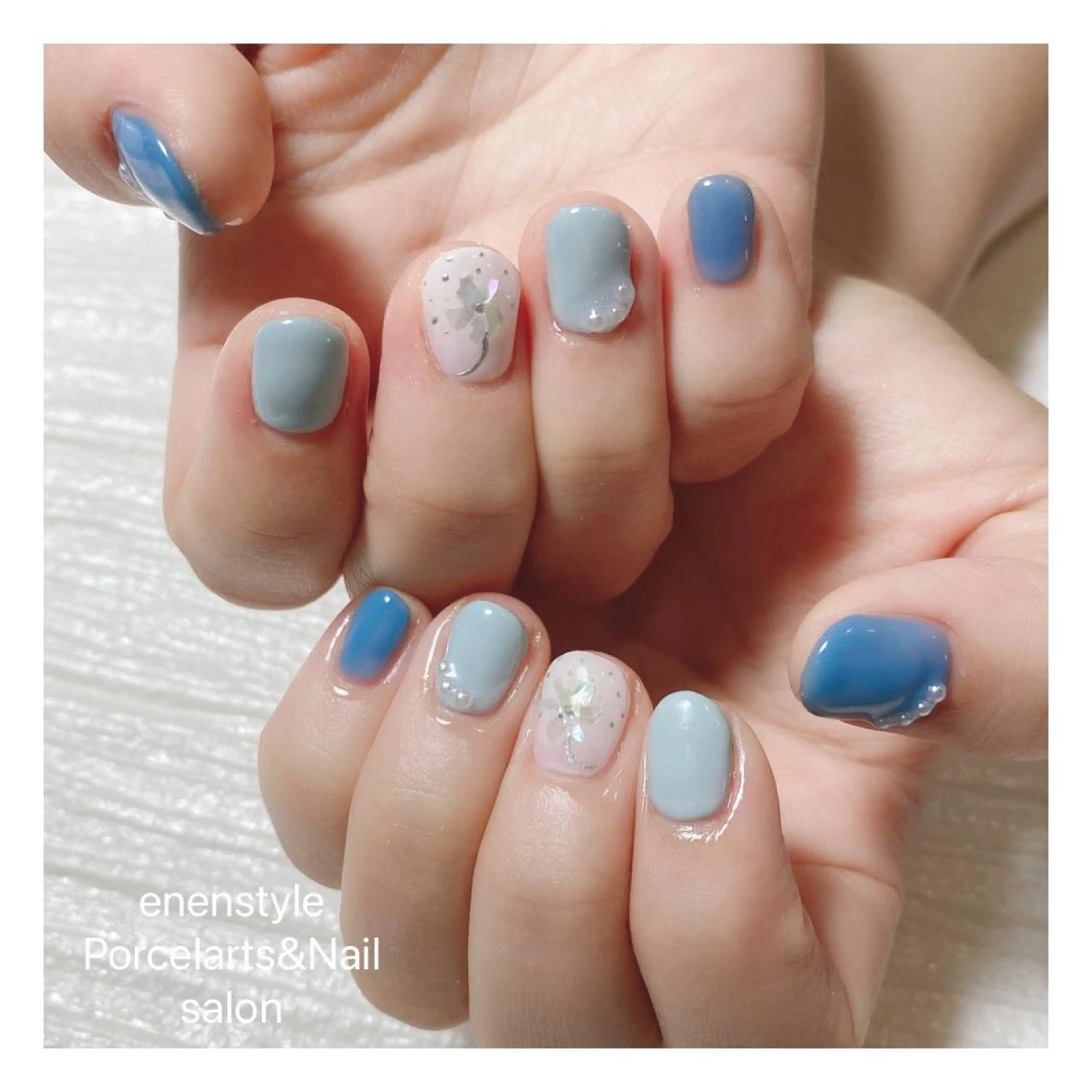 ショート ネイル ハンドネイル 👑enen style👑のネイルデザイン