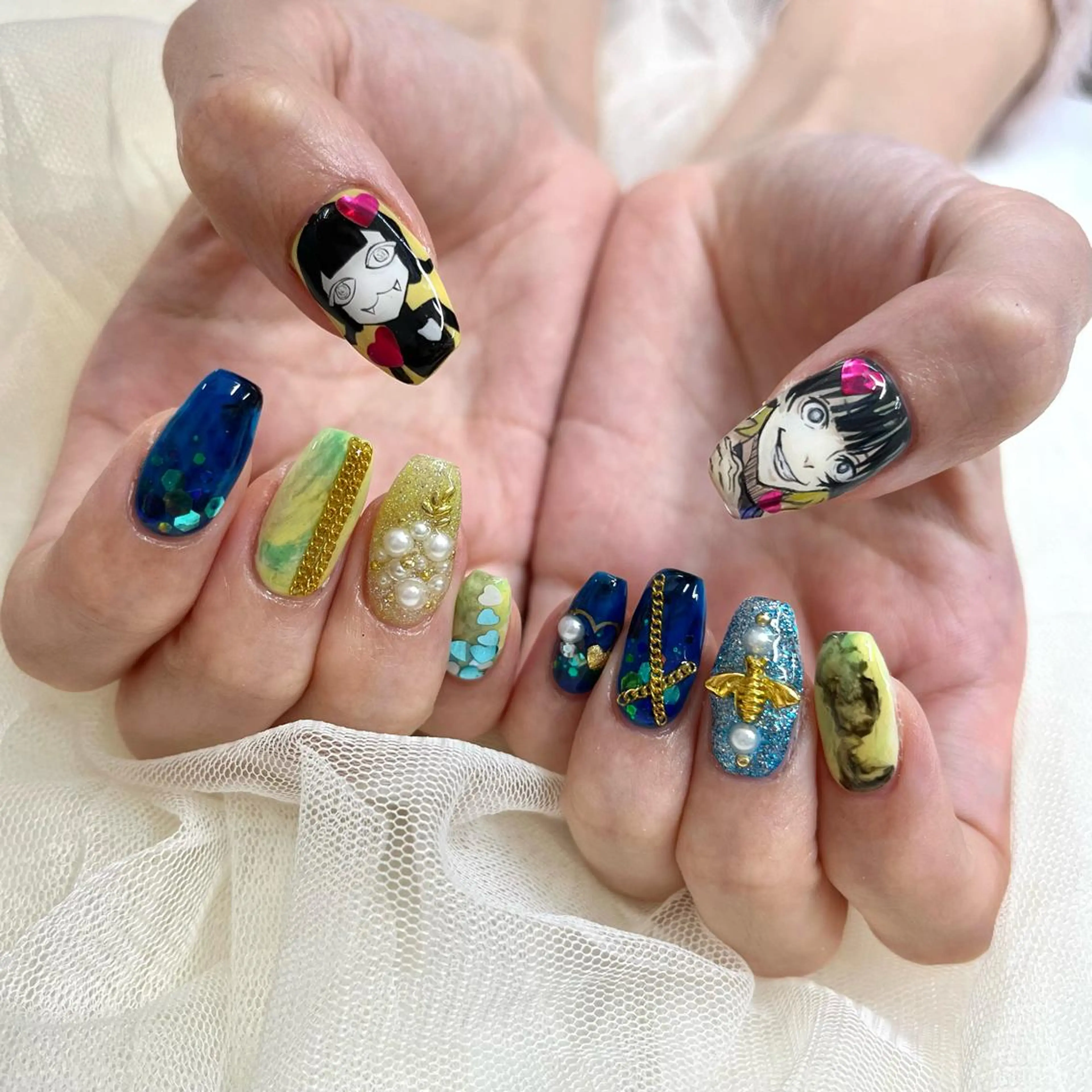 セミロング ハンドネイル 池袋痛ネイル Nok. 渡辺のネイルデザイン