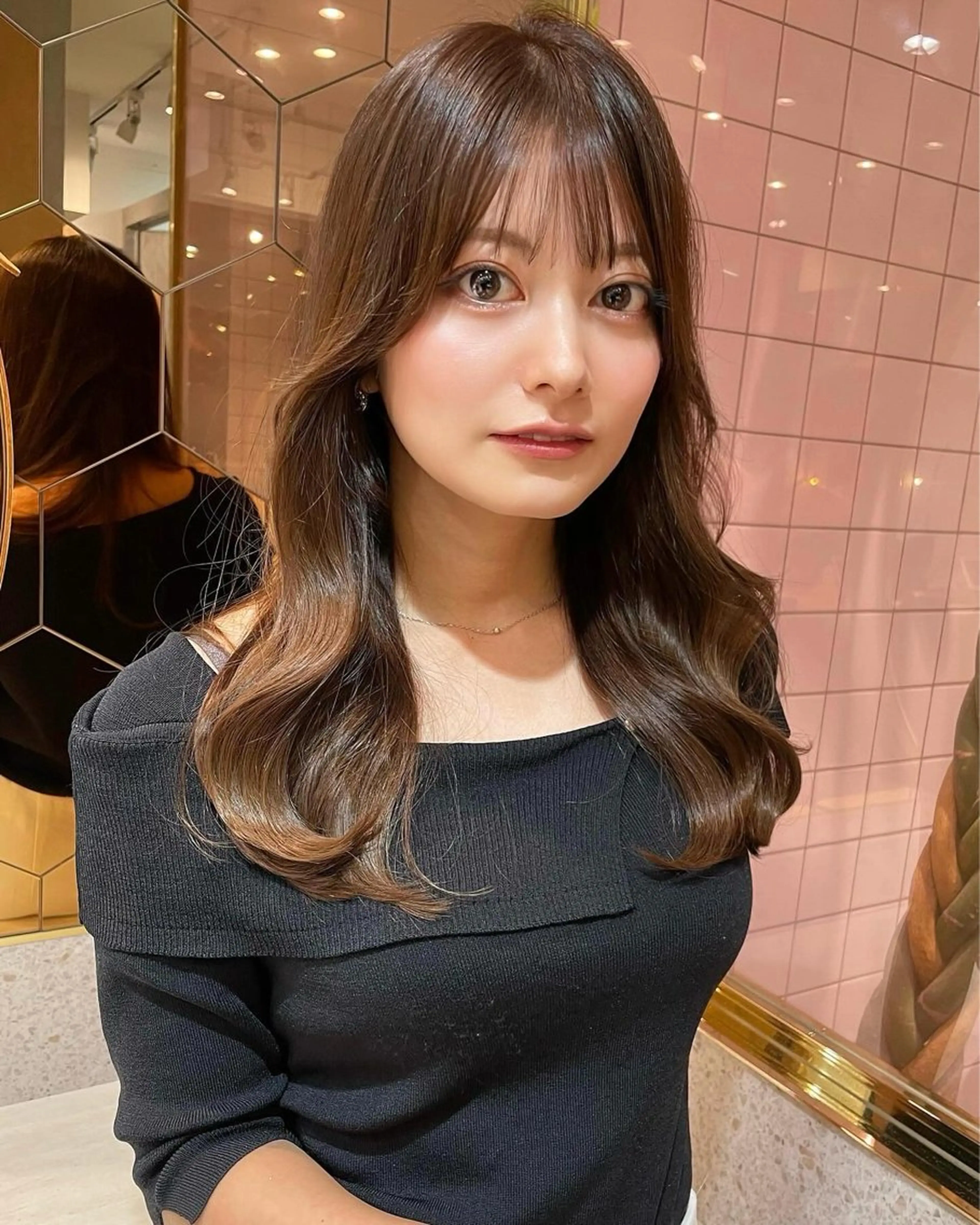 セミロング カラー ベージュカラー ブリーチ 透明感カラー ダブルカラー グレージュ 韓国ヘア🤍顔周り/ 髪質改善✨/林遼一郎のヘアスタイル