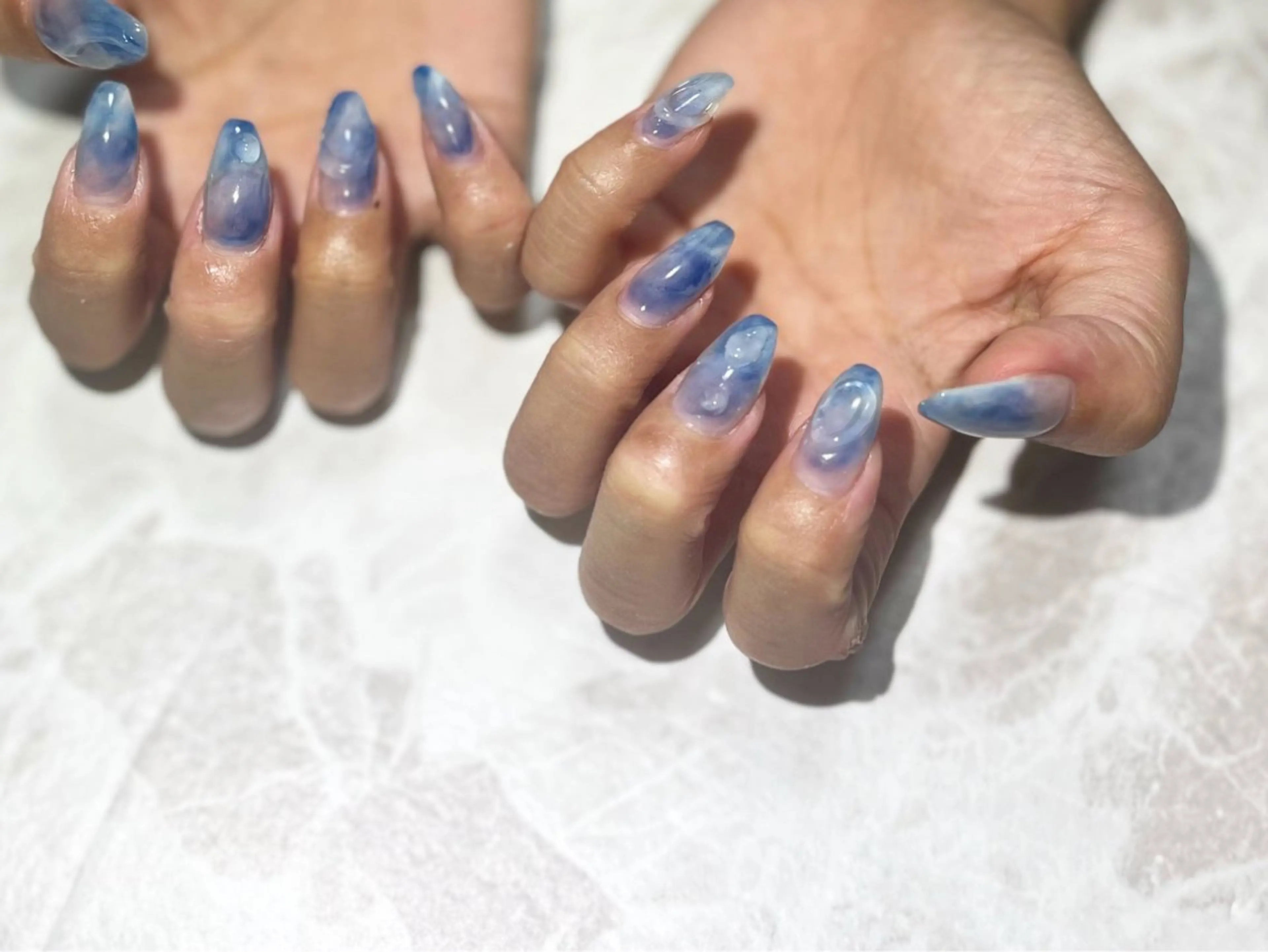 ネイル ブルー フットネイル ニュアンスネイル シンプルネイル 春ネイル ネイル フフラ所属・nail fufla ♡yamane♡のネイルデザイン