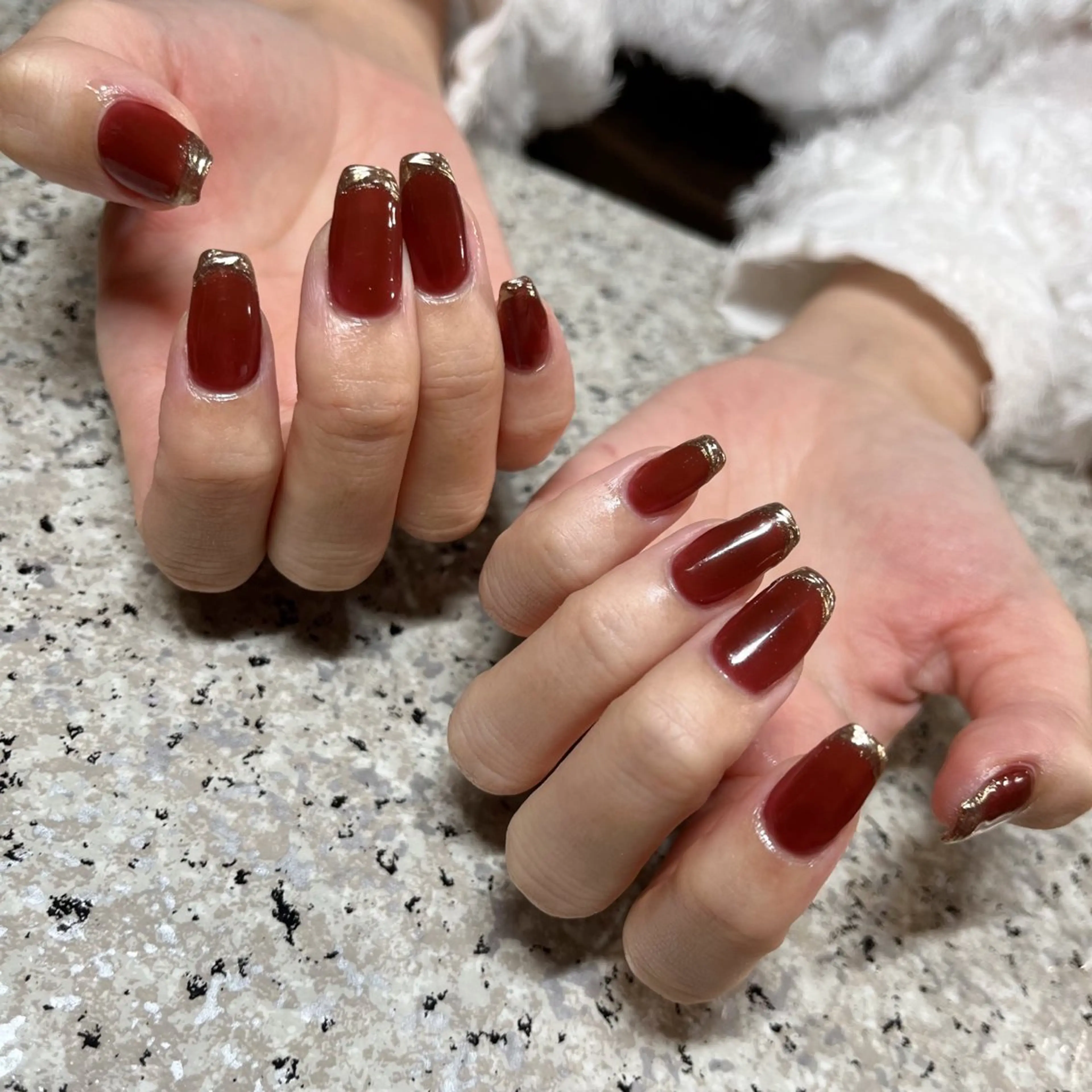 ネイル フレンチネイル ミラーネイル nailsalon maluriのネイルデザイン