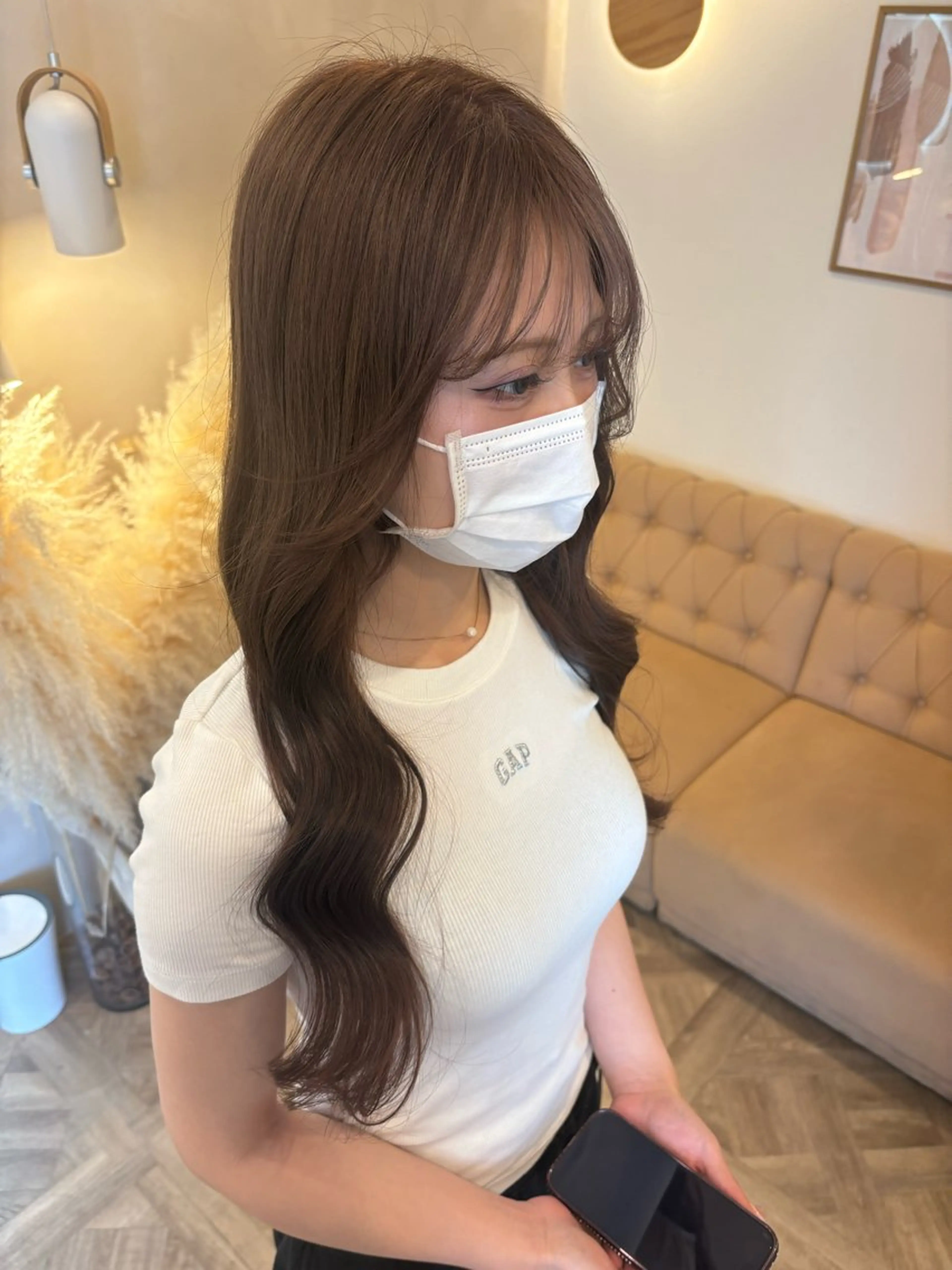 ロング カラー ヘアカラー トリートメント ミルクティ/ピンク/ レイヤー/yuriaのヘアスタイル