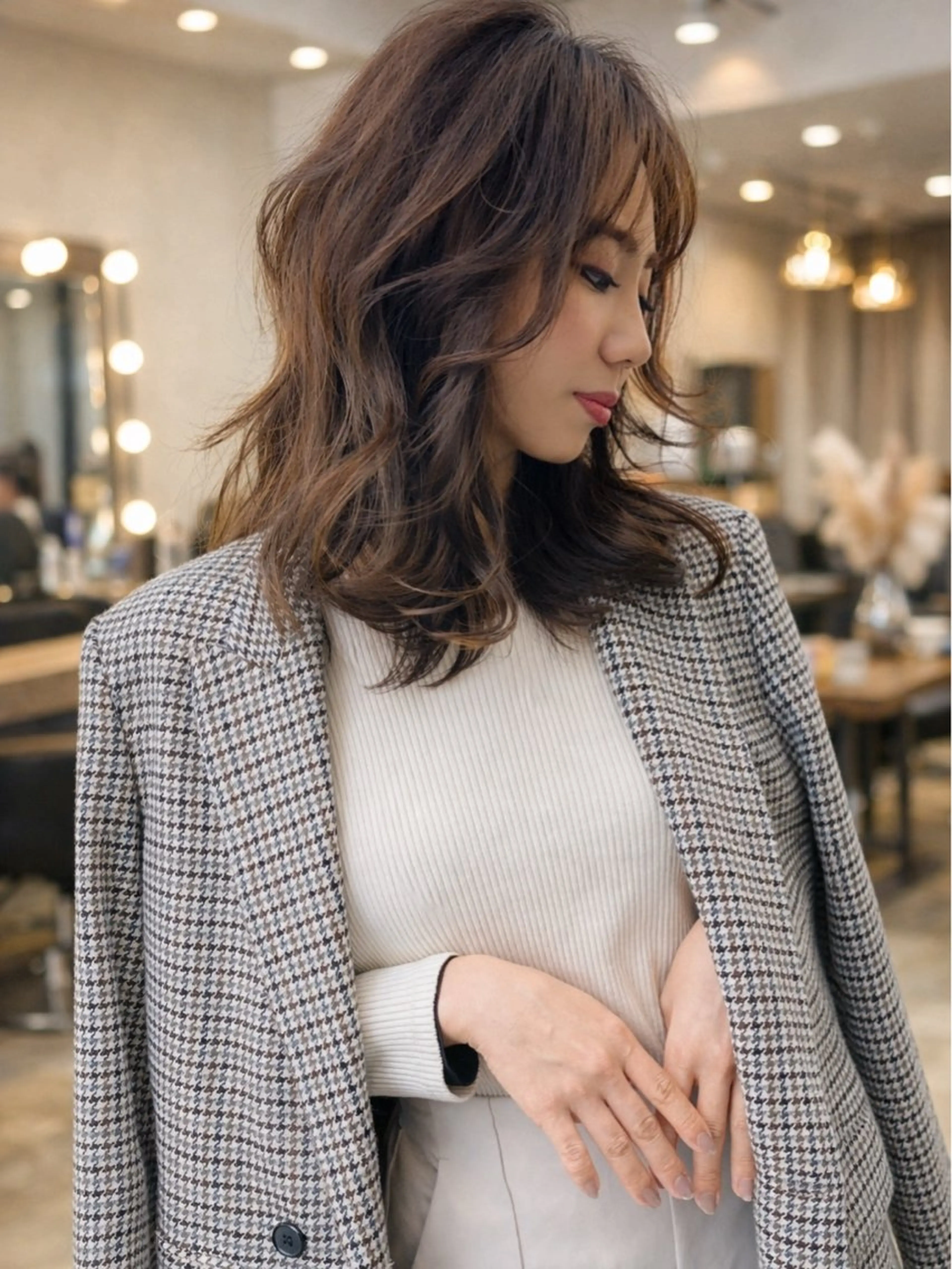 ミディアム カラー イルミナカラー カット ヘアカラー grand juteのヘアスタイル