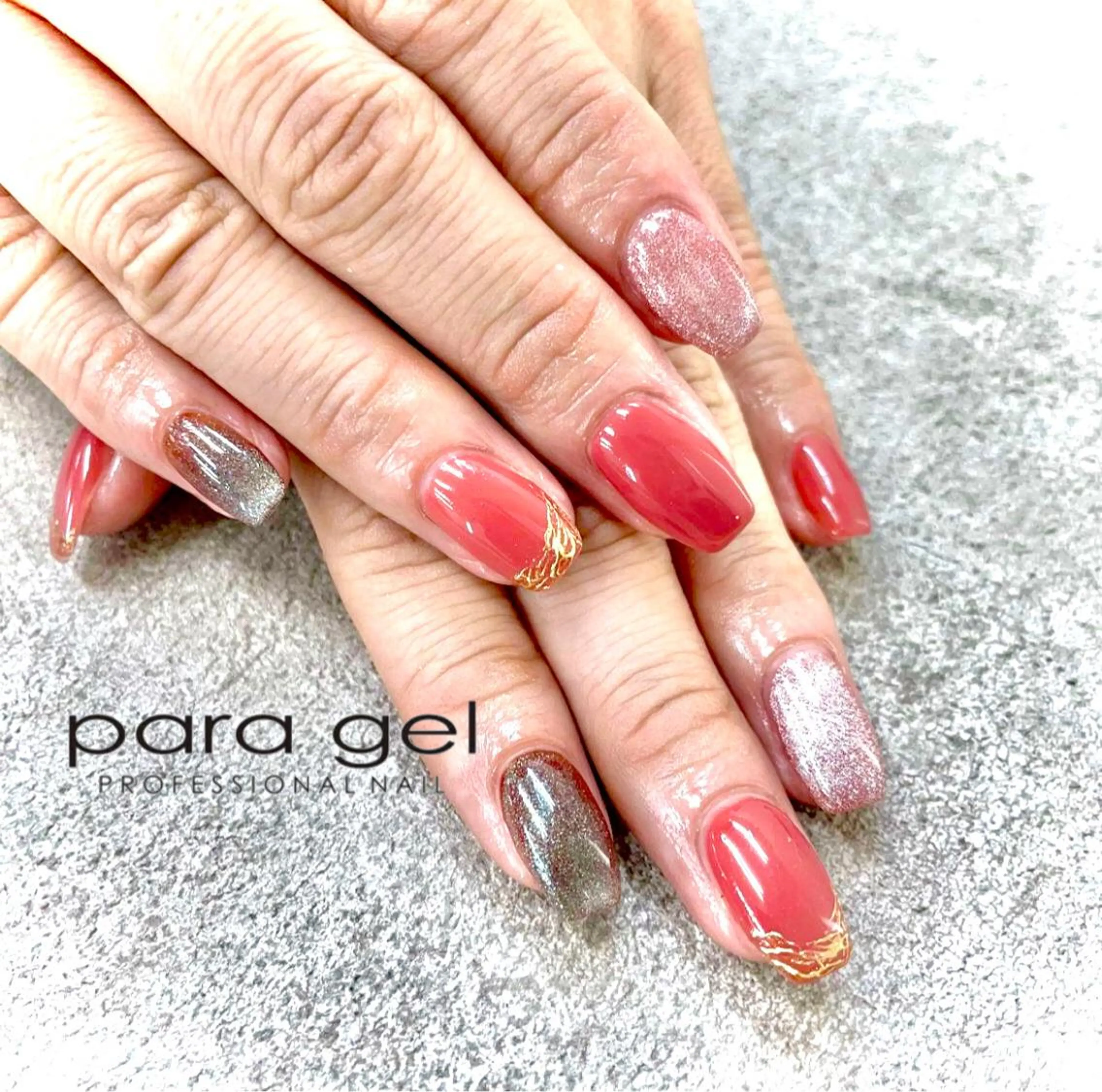 ネイル ジェルネイル マグネットネイル 持ち込み ニュアンスネイル パラジェル ハンドネイル Bianca🎀 ONODERAのネイルデザイン