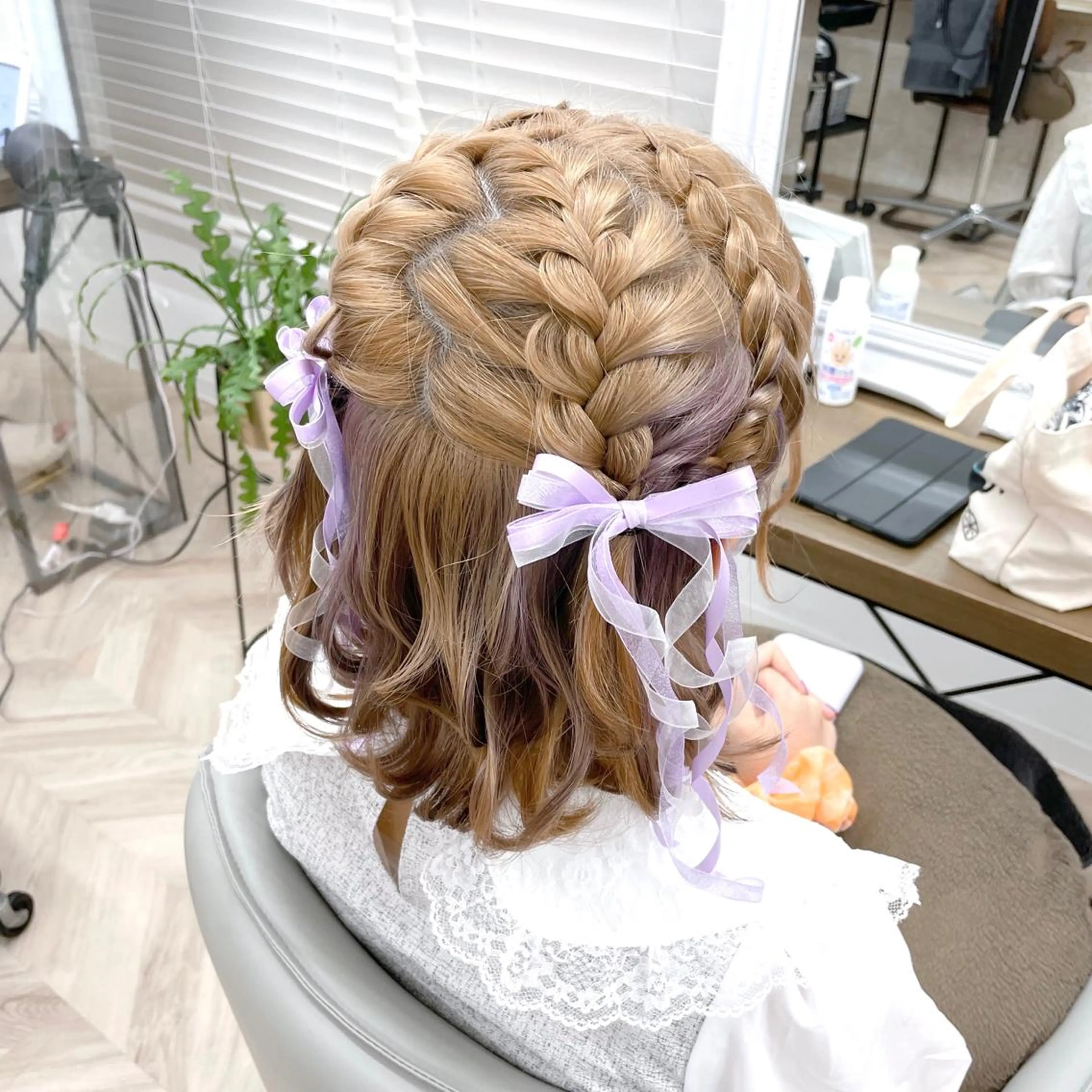 ミディアム ヘアアレンジ ヘアセット 💖透明感カラー💖 坂本万由子のヘアスタイル