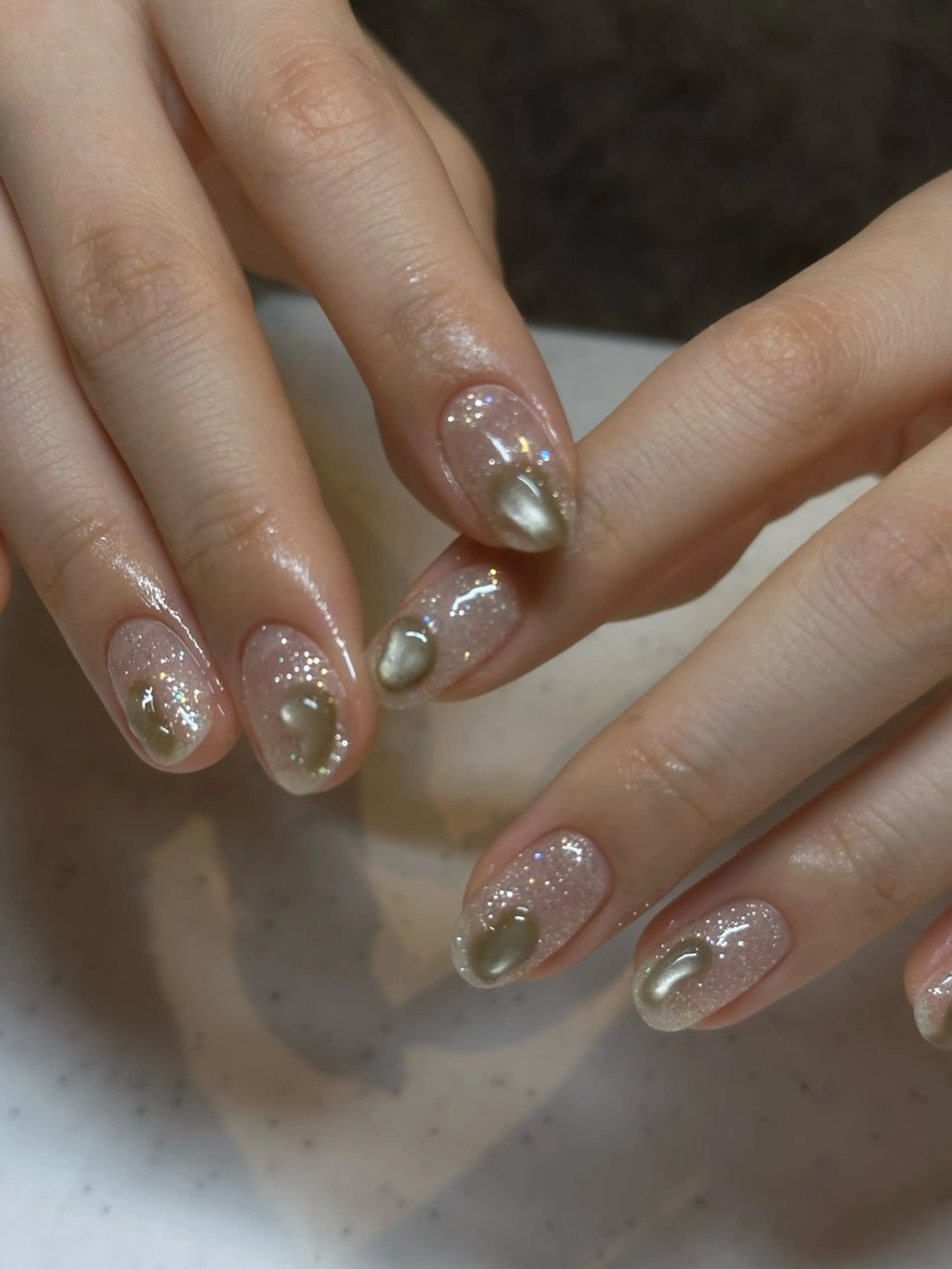 ネイル キラキラネイル ぷっくりネイル ハンドネイル NINE_ SAKIのネイルデザイン