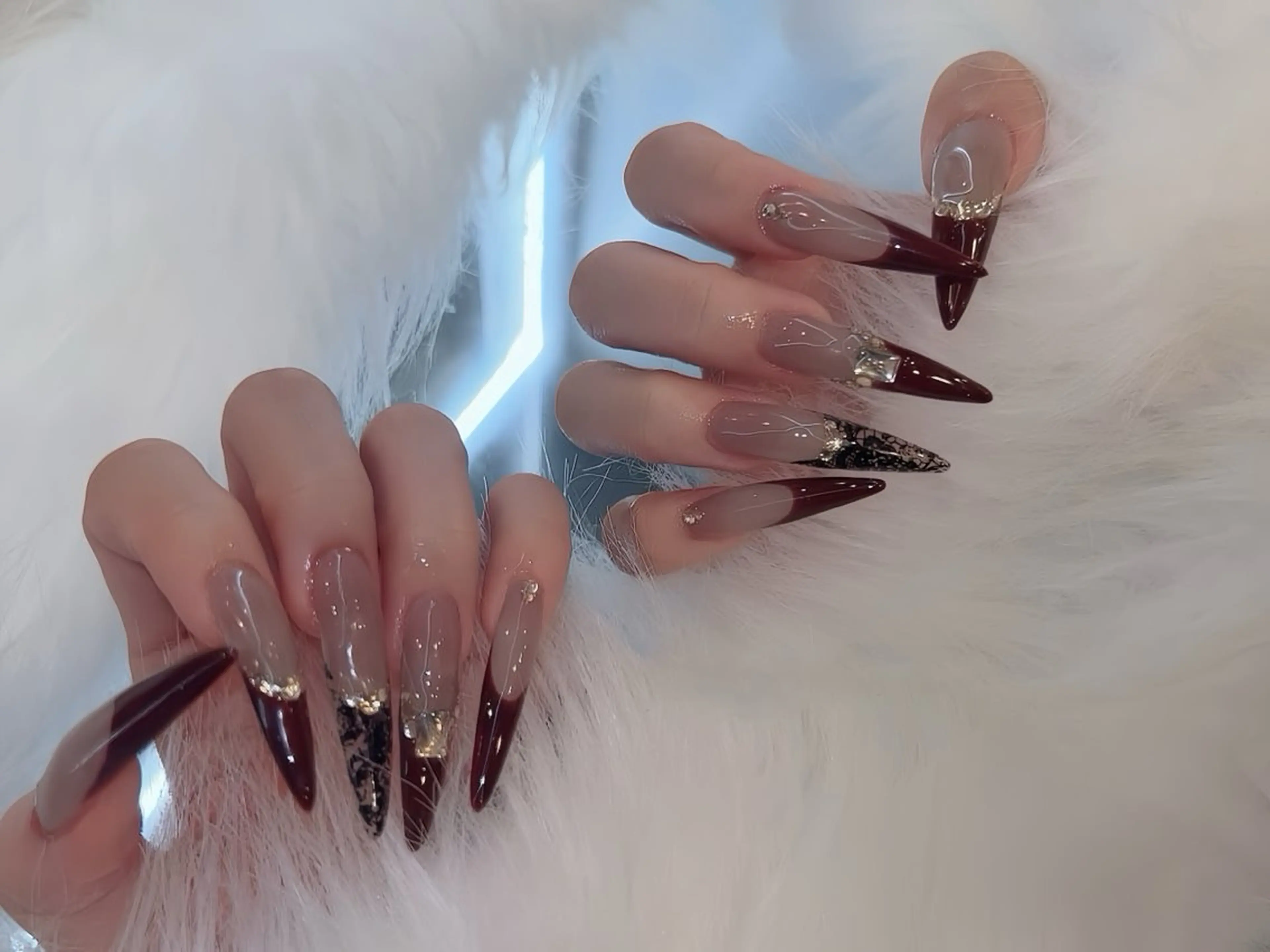 ネイル べっ甲ネイル チークネイル フラッシュネイル フラワーネイル フットネイル ハンドネイル Rin Nail Shinokuboのネイルデザイン