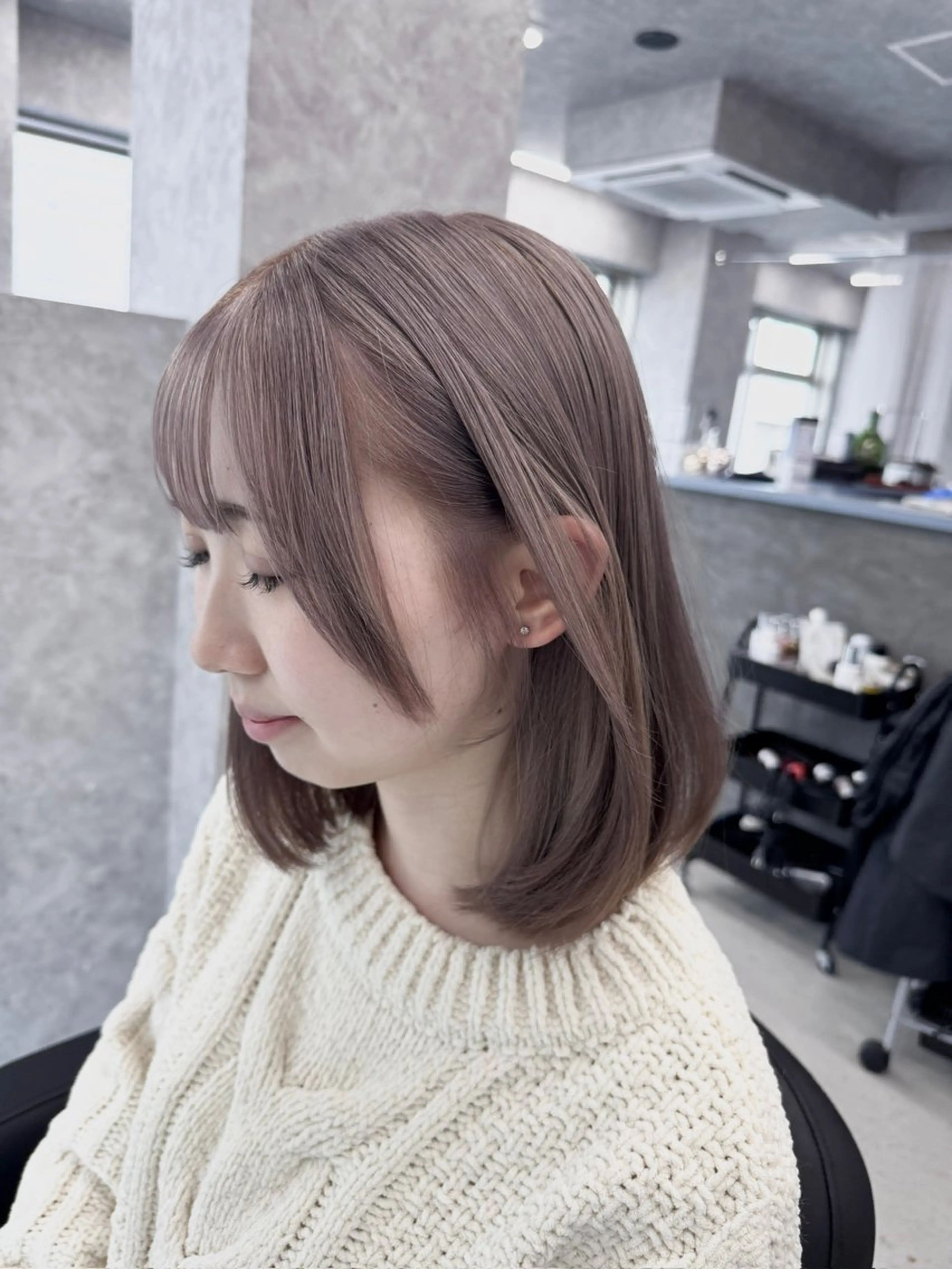 ミディアム 韓国風カラー🤎 𝒄𝒉𝒊𝒌𝒂のヘアスタイル