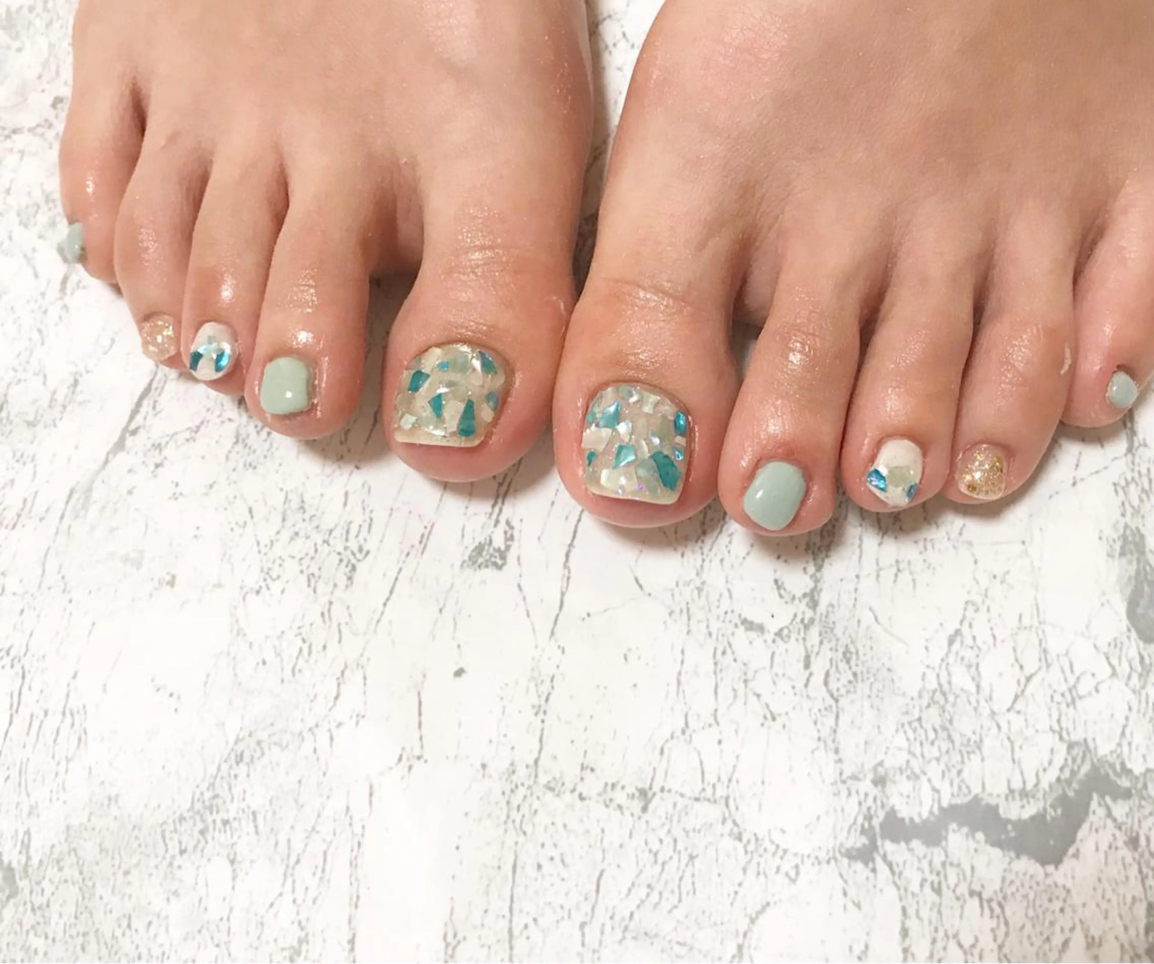 ネイル フットネイル ニュアンスネイル シンプルネイル 春ネイル 夏ネイル フットネイル ネイル フフラ所属・nail fufla ♡yamane♡のネイルデザイン