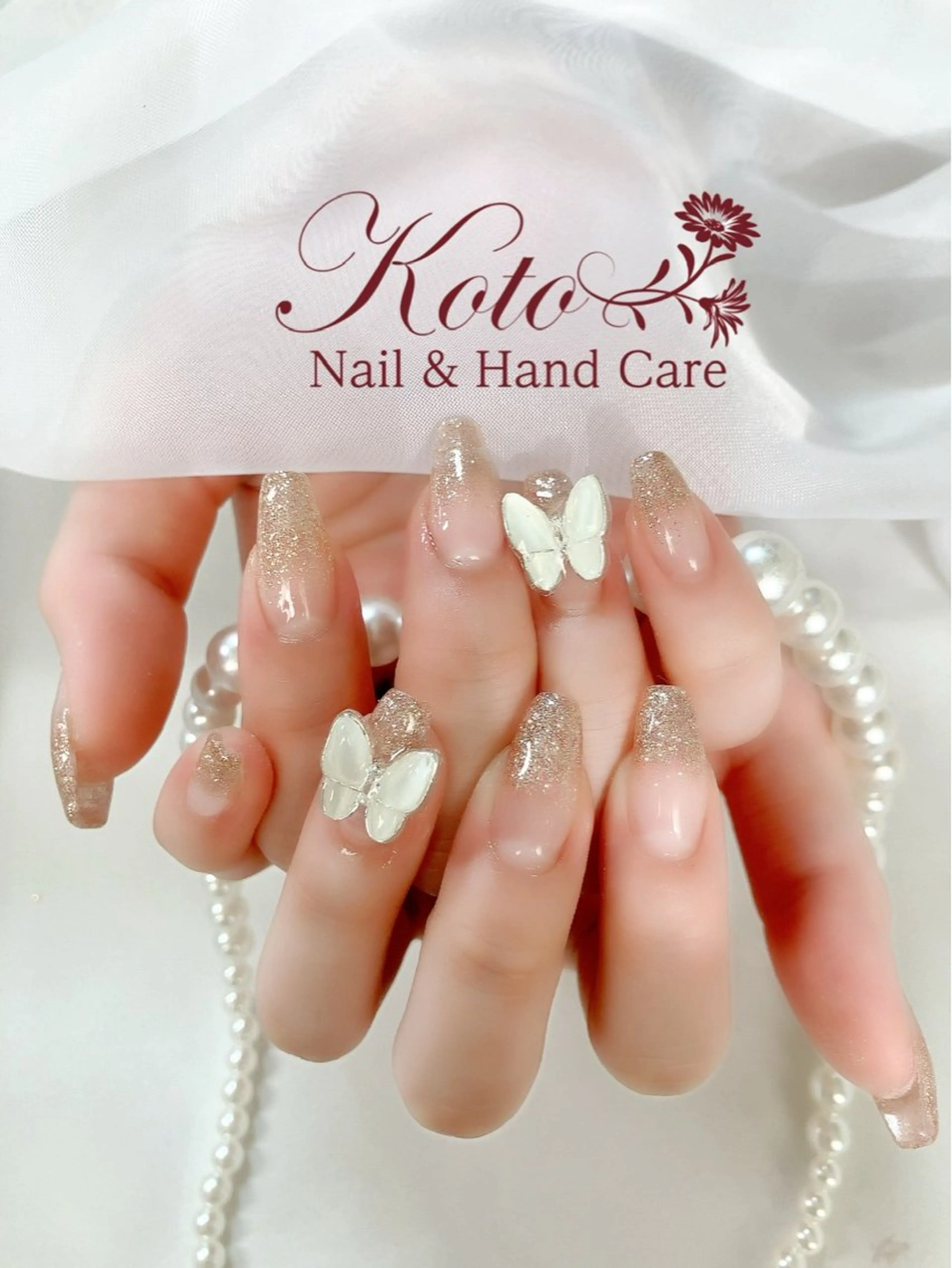 ネイル 長さ出し ジェルネイル 持ち込み ニュアンスネイル 赤色 ハンドネイル Nail Salon KOTOのネイルデザイン