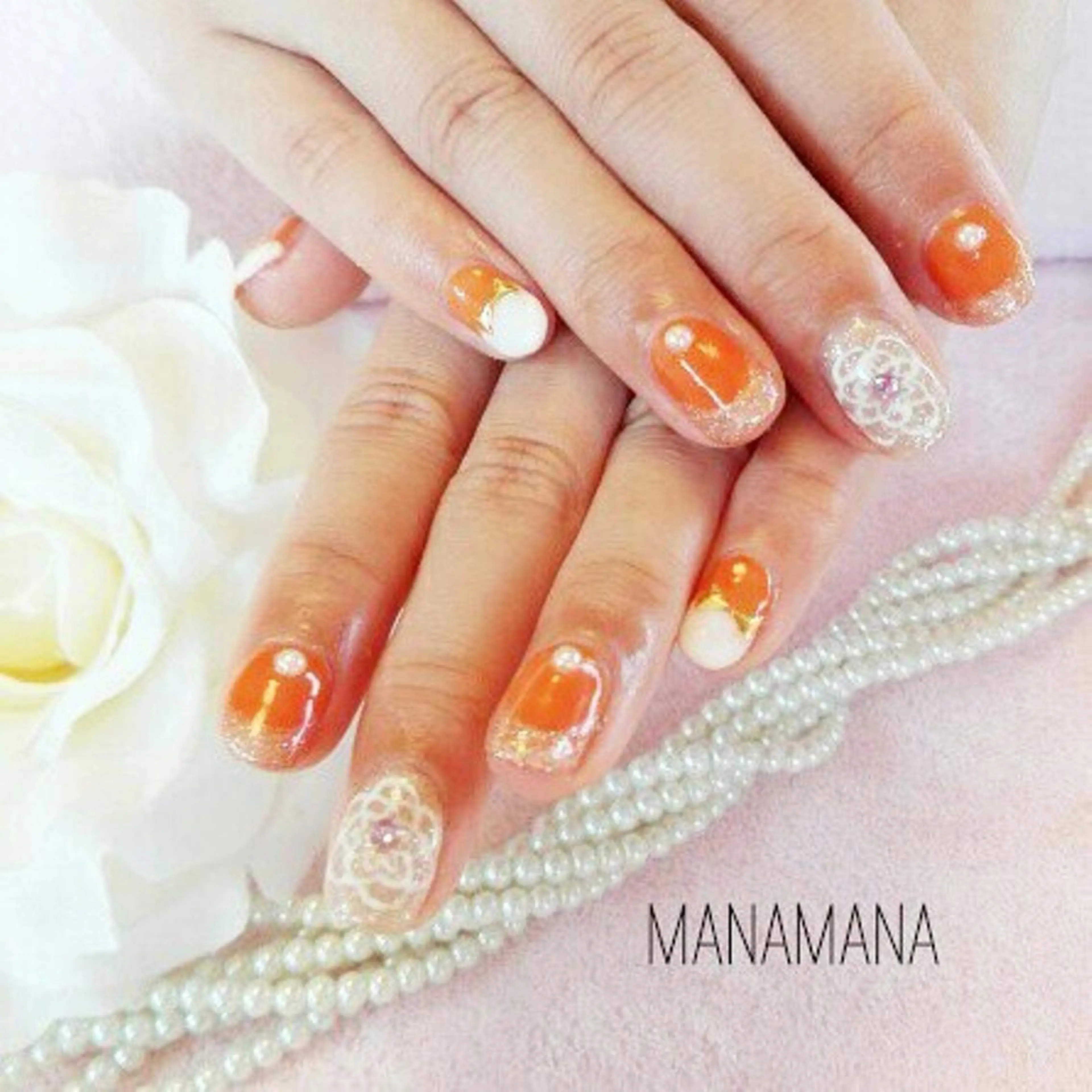 ネイル アートネイル フラワーネイル フレンチネイル 春ネイル MANA MANAのネイルデザイン