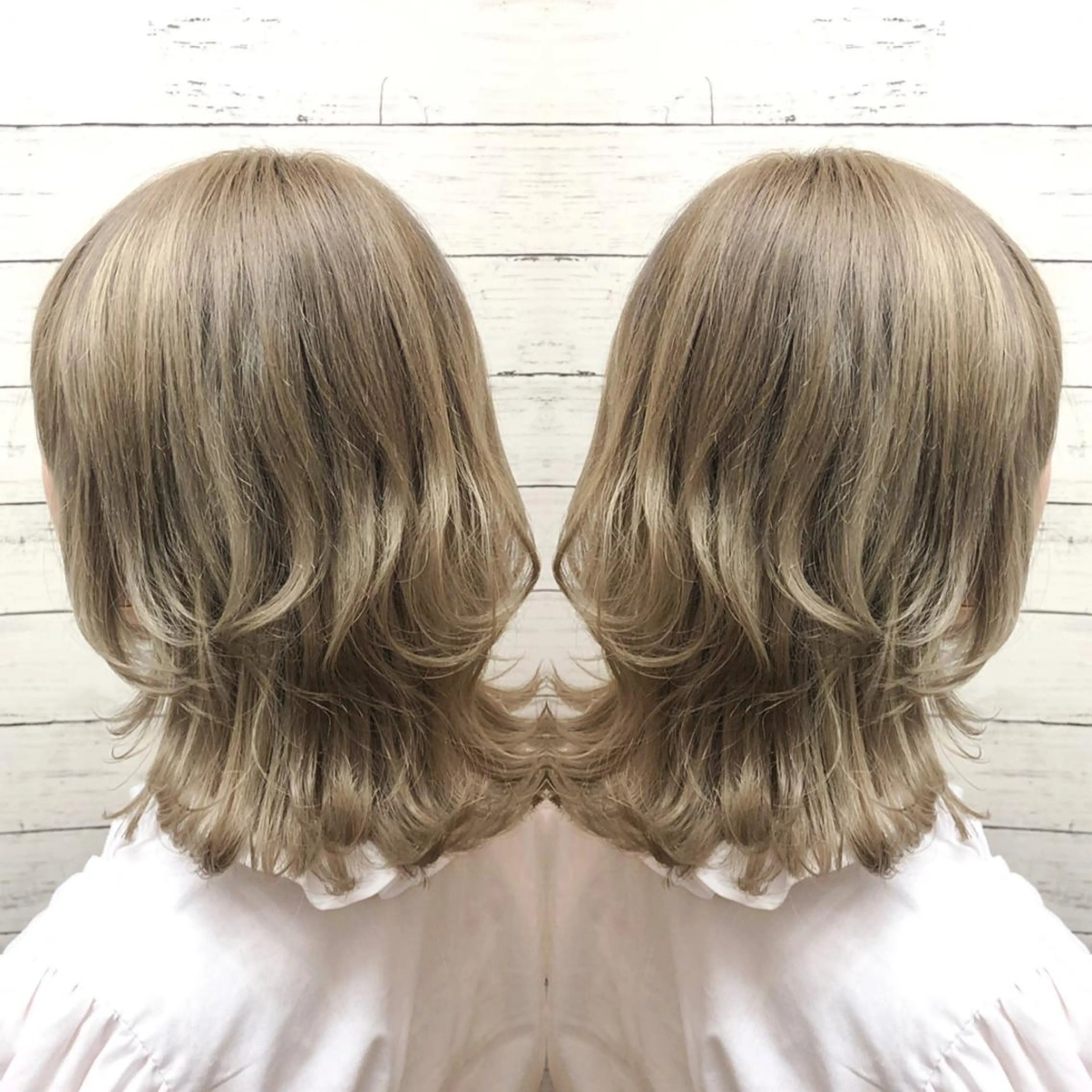 ミディアム カラー ブリーチ ヘアカラー ヘアセット 韓国ヘア🤍髪質改善 🇰🇷AKANEのヘアスタイル