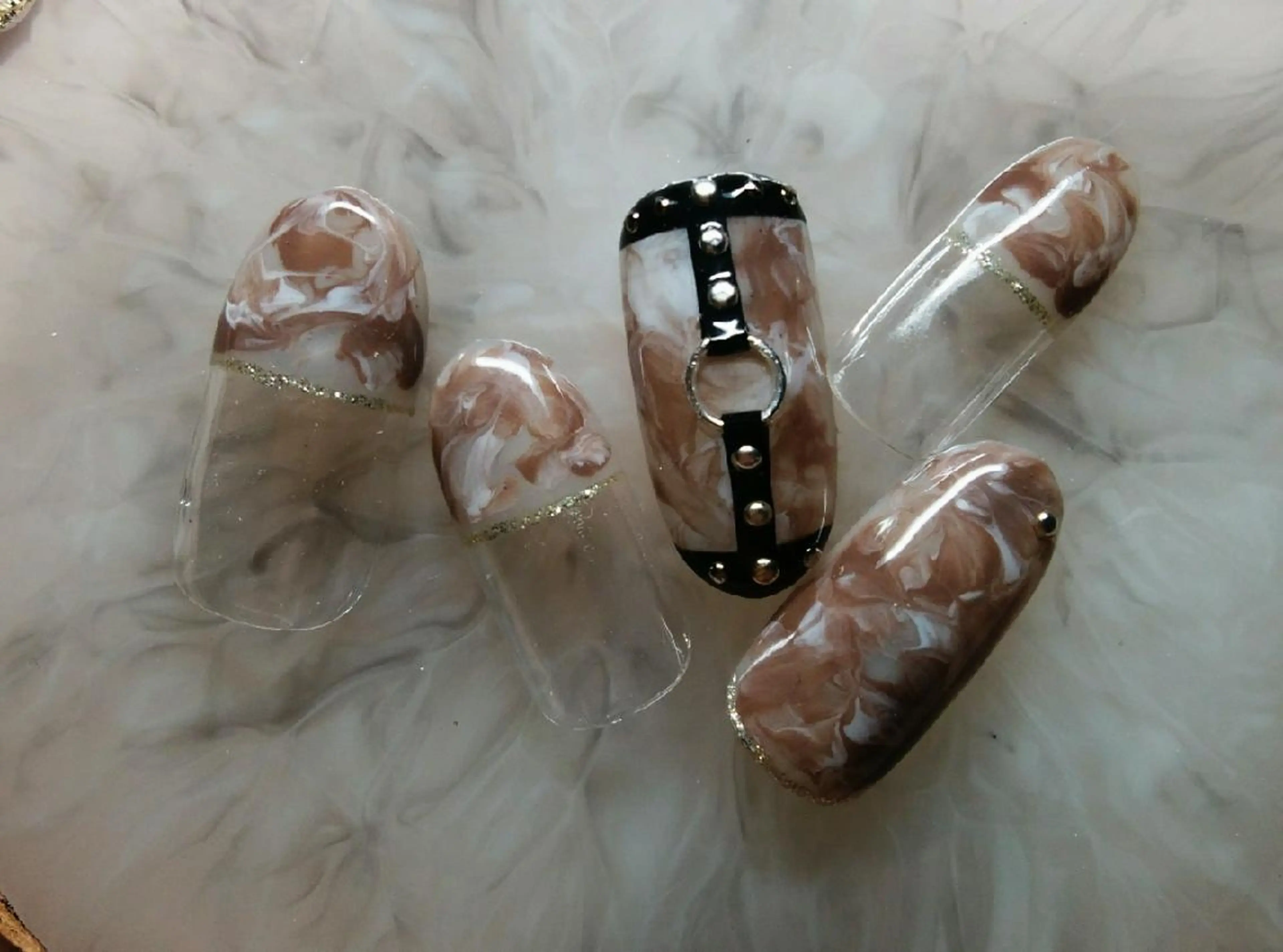 ネイル 大理石ネイル(マーブル) ハンドネイル リラクゼーション＆ネイル仙殊~センジュ~所属・senju 　のネイルデザイン