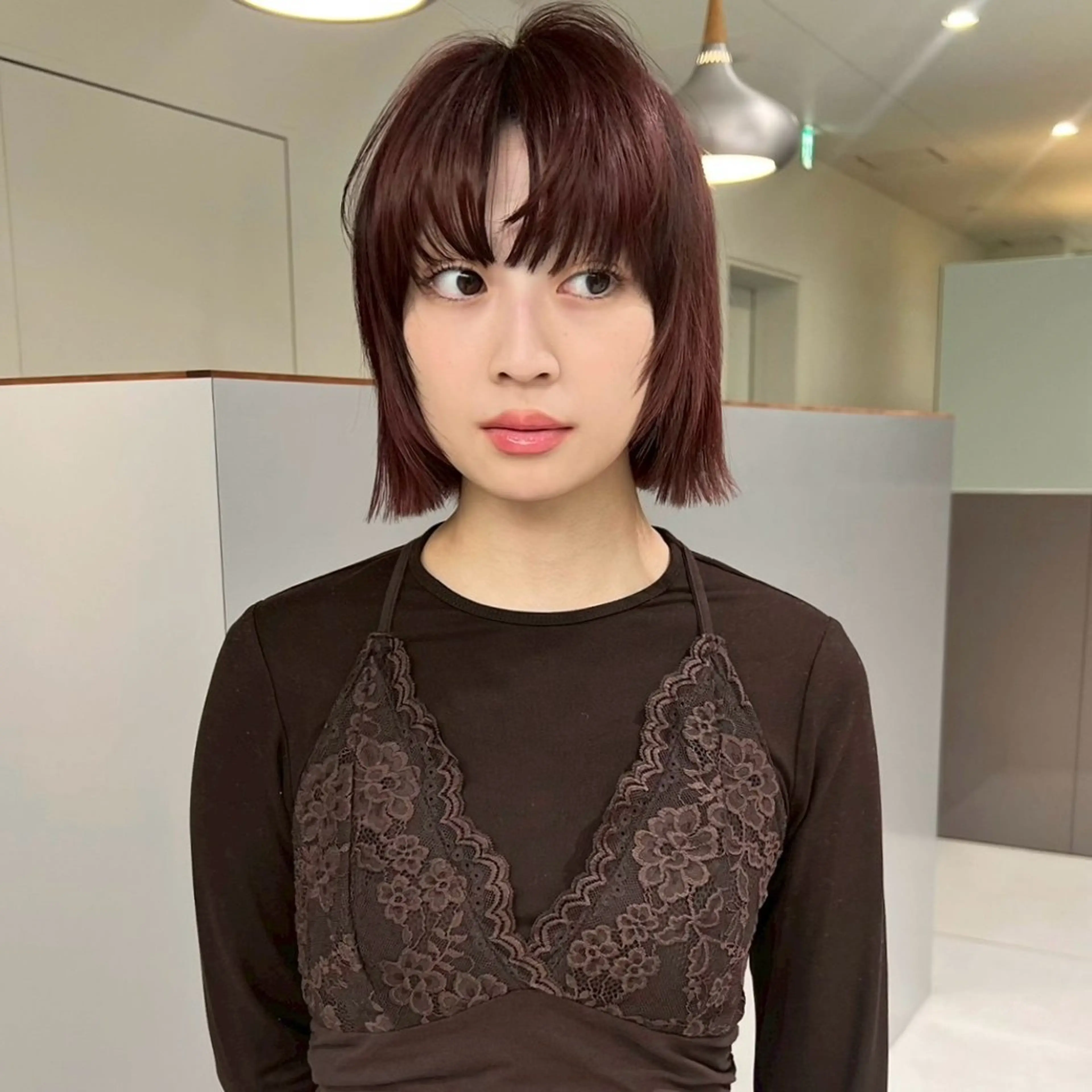 ミディアム カラー ヘアカラー トリートメント レイヤーカット/暖色 カラー/mao🎀のヘアスタイル