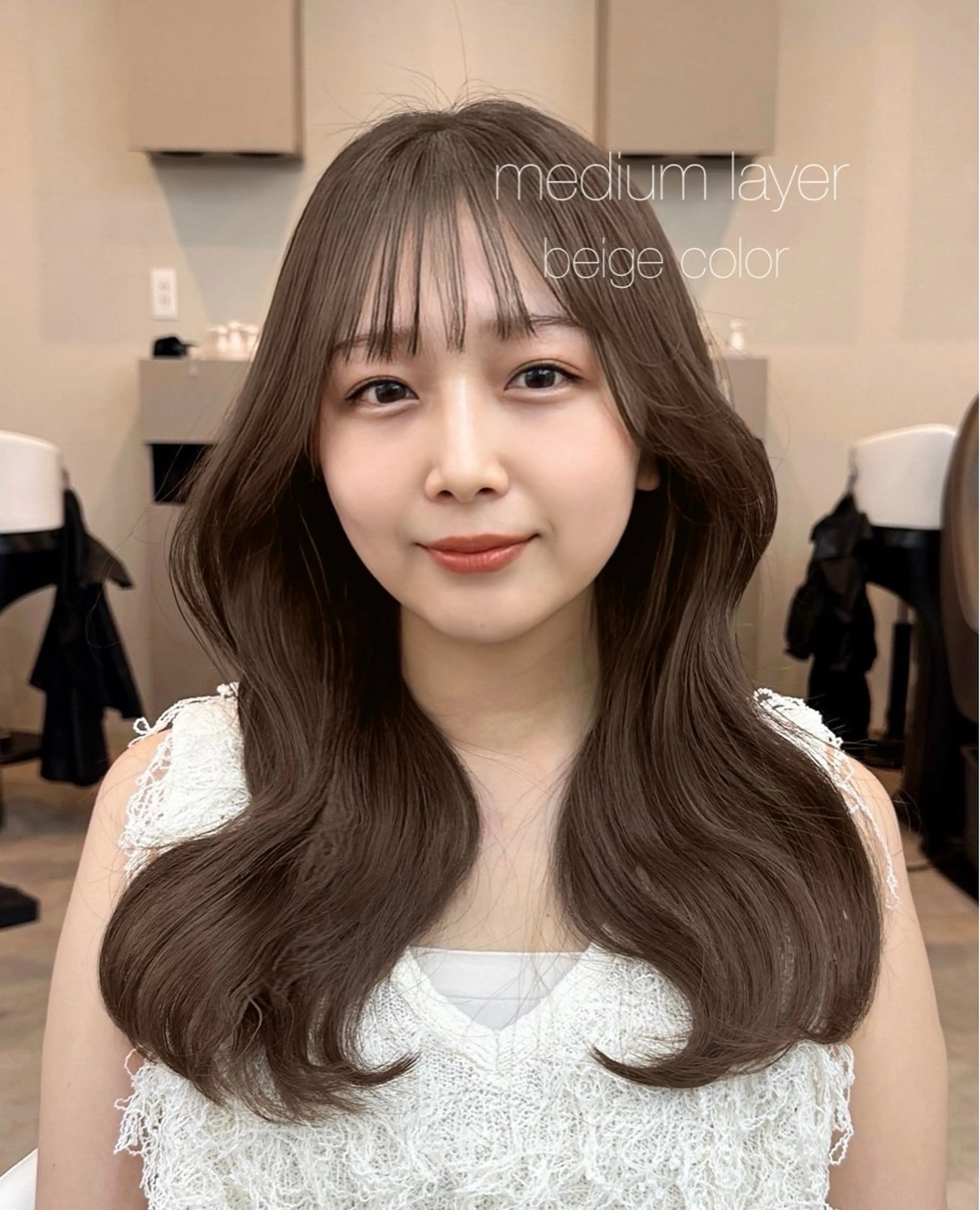 ミディアム カラー ヘアカラー Aura所属・丸山 心 / 艶カラーのヘアスタイル