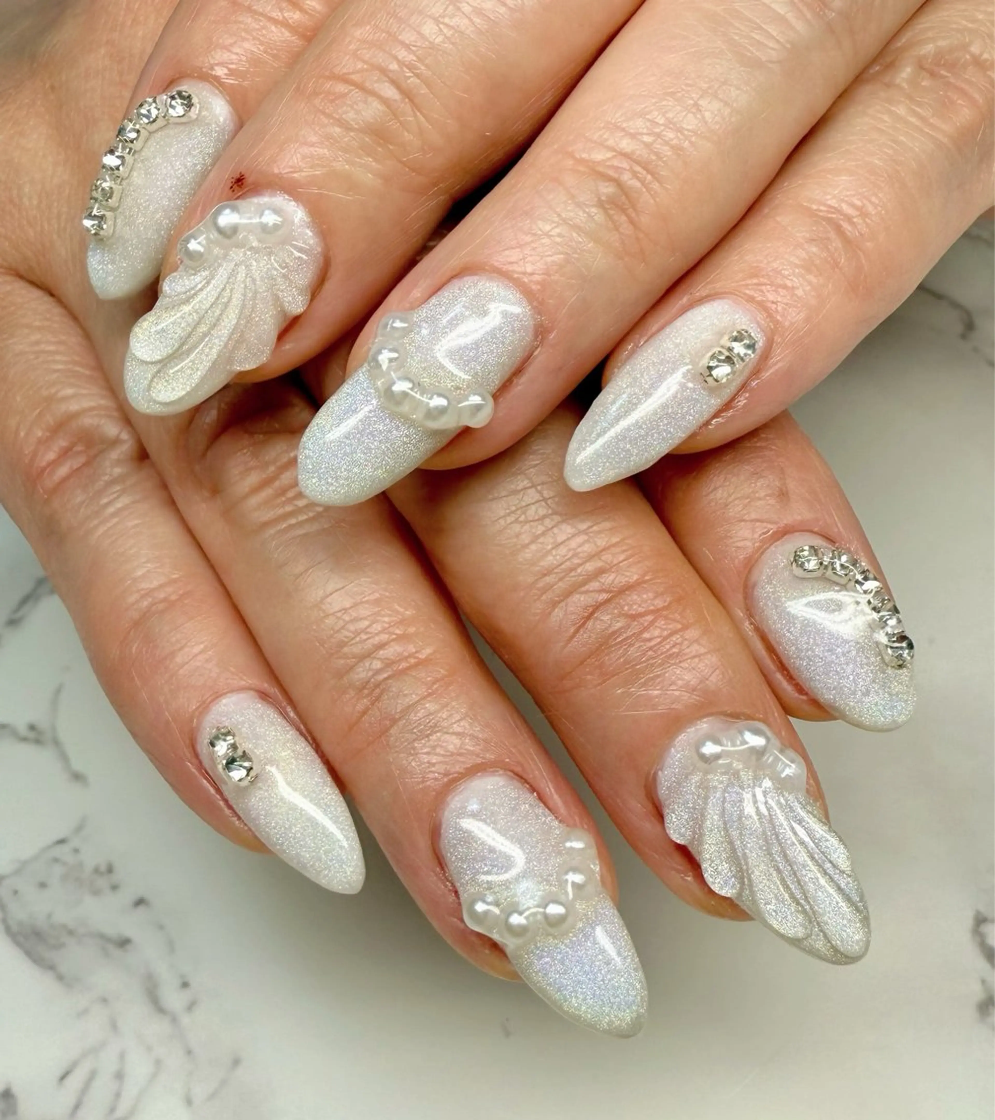 ネイル アートネイル チークネイル フレンチネイル 氷ネイル・うるうるネイル キラキラネイル M.N_ nailのネイルデザイン