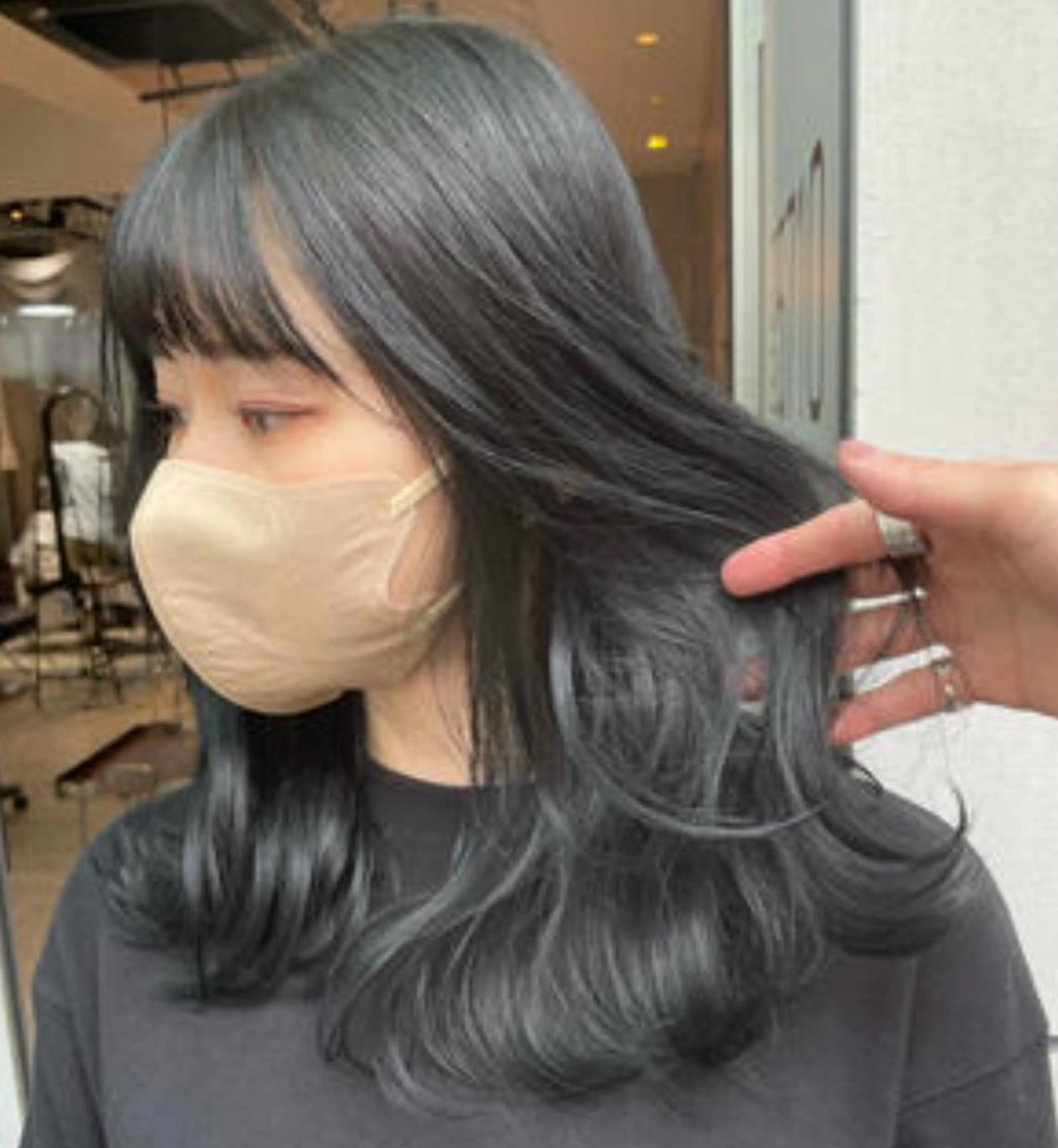 セミロング カラー パーマ ヘアアレンジ メンズ ヘアカラー トリートメント ヘアセット ブリーチカラー🤍 颯馬🐈‍⬛のヘアスタイル