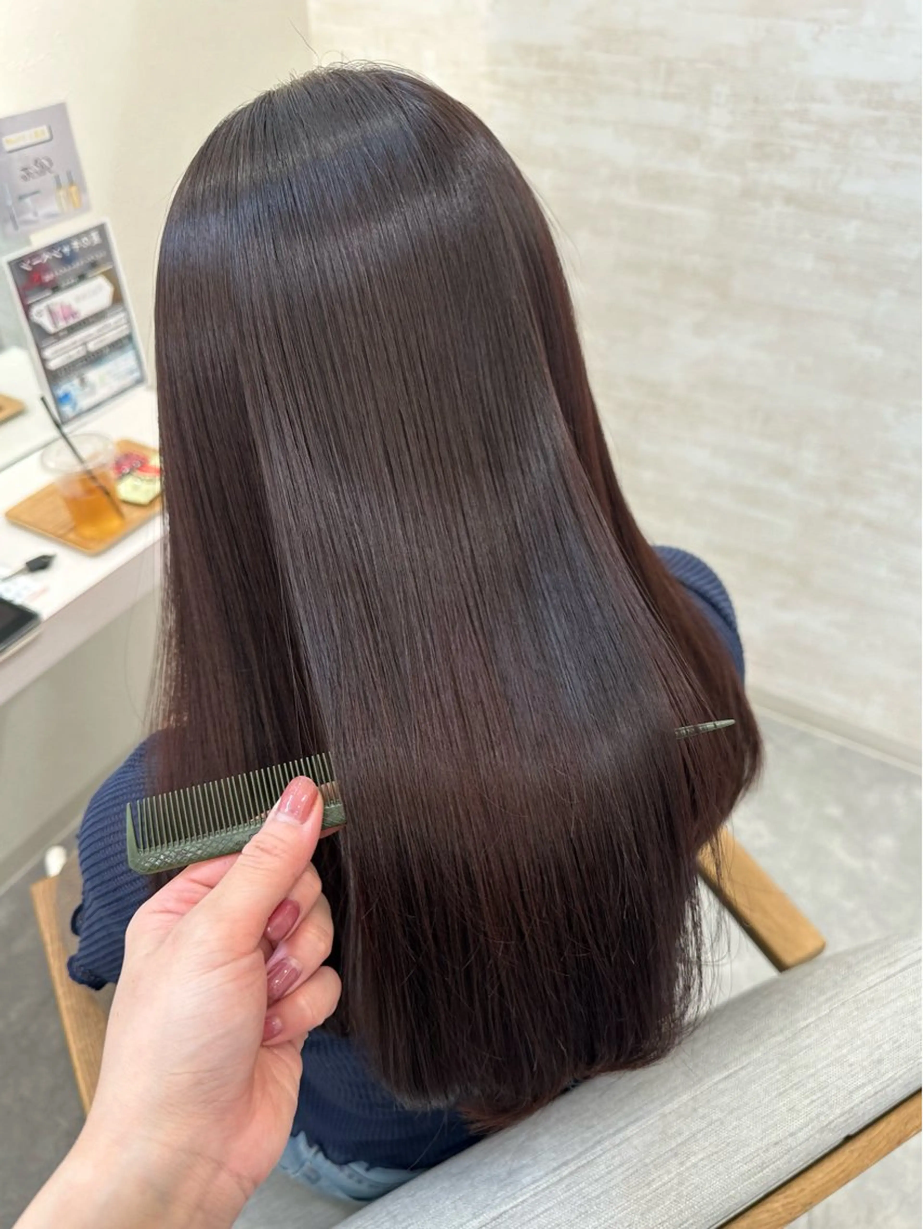 セミロング 髪質改善 縮毛矯正 トリートメント カット ヘアカラー トリートメント 髪質改善&ヘアケア 永山若奈のヘアスタイル