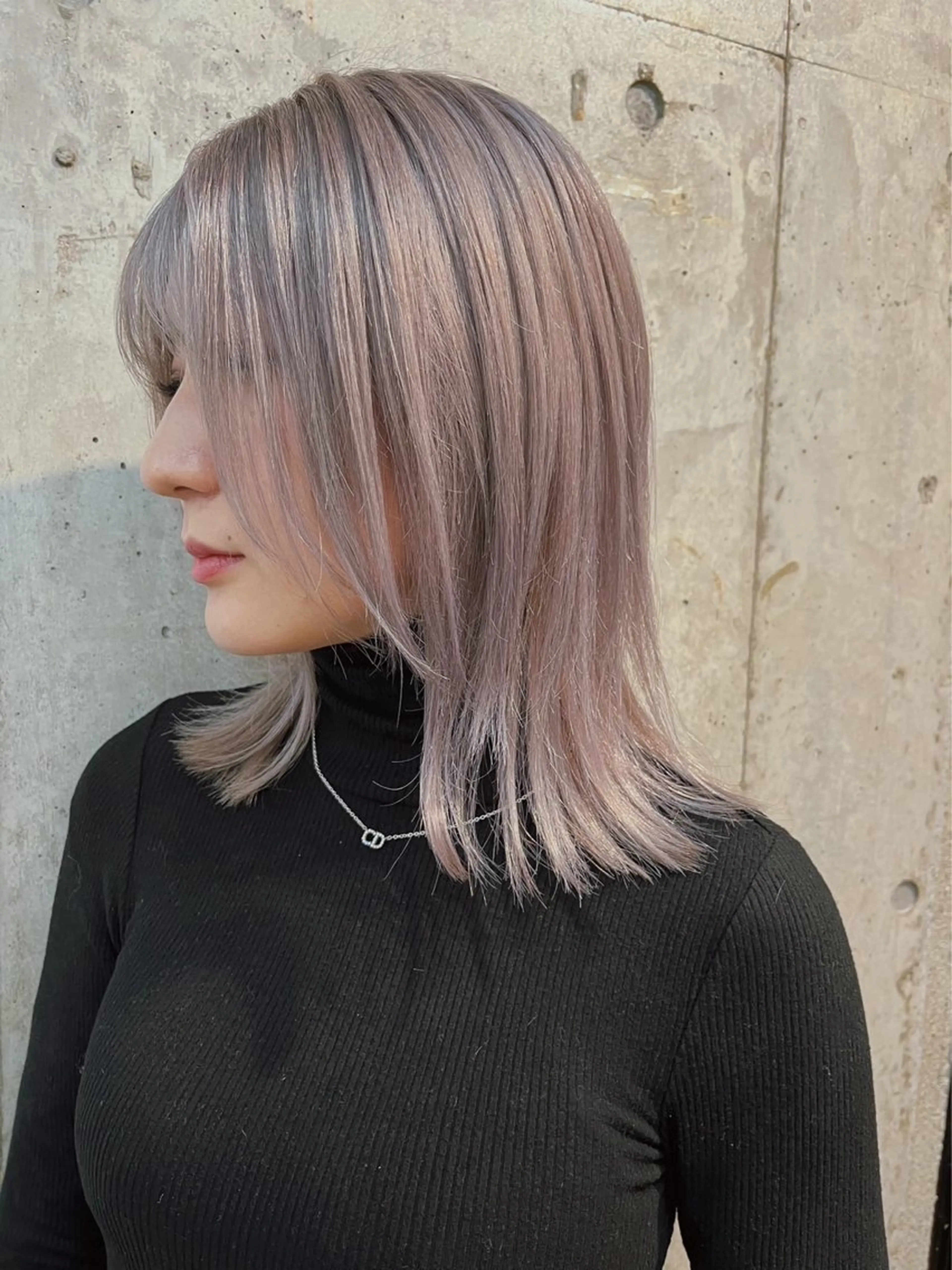 ミディアム カラー ミディアムパーマ ベージュカラー ブリーチ ケアブリーチ ダブルカラー ヘアカラー lani 天神大名/ブリーチのヘアスタイル