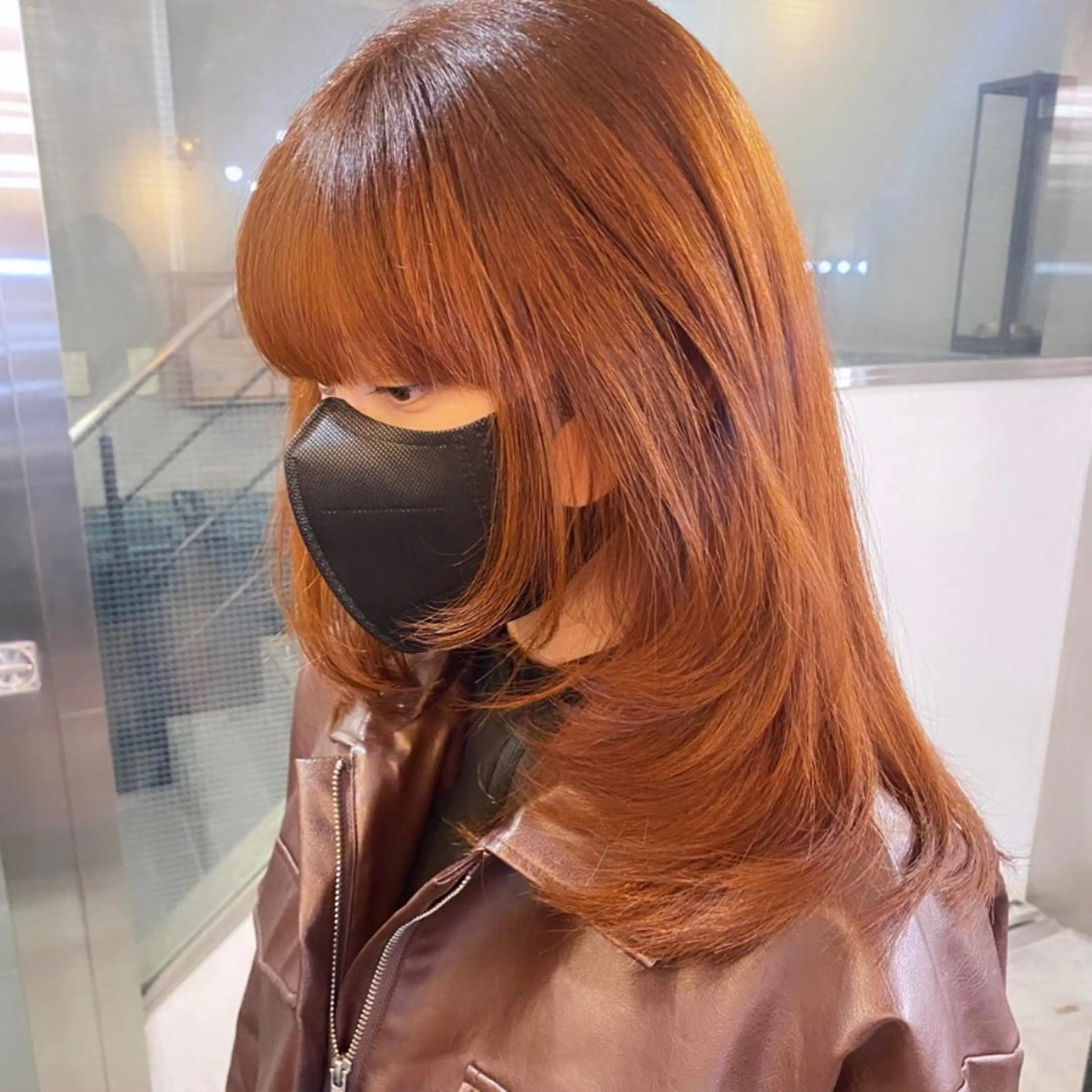 セミロング アッシュ ヨシンモリ 韓国風ヘア レイヤーカット トリートメント カット ヘアカラー トリートメント ヘッドスパ ヘアセット 透明感/韓国風 🤍moeka🤍のヘアスタイル