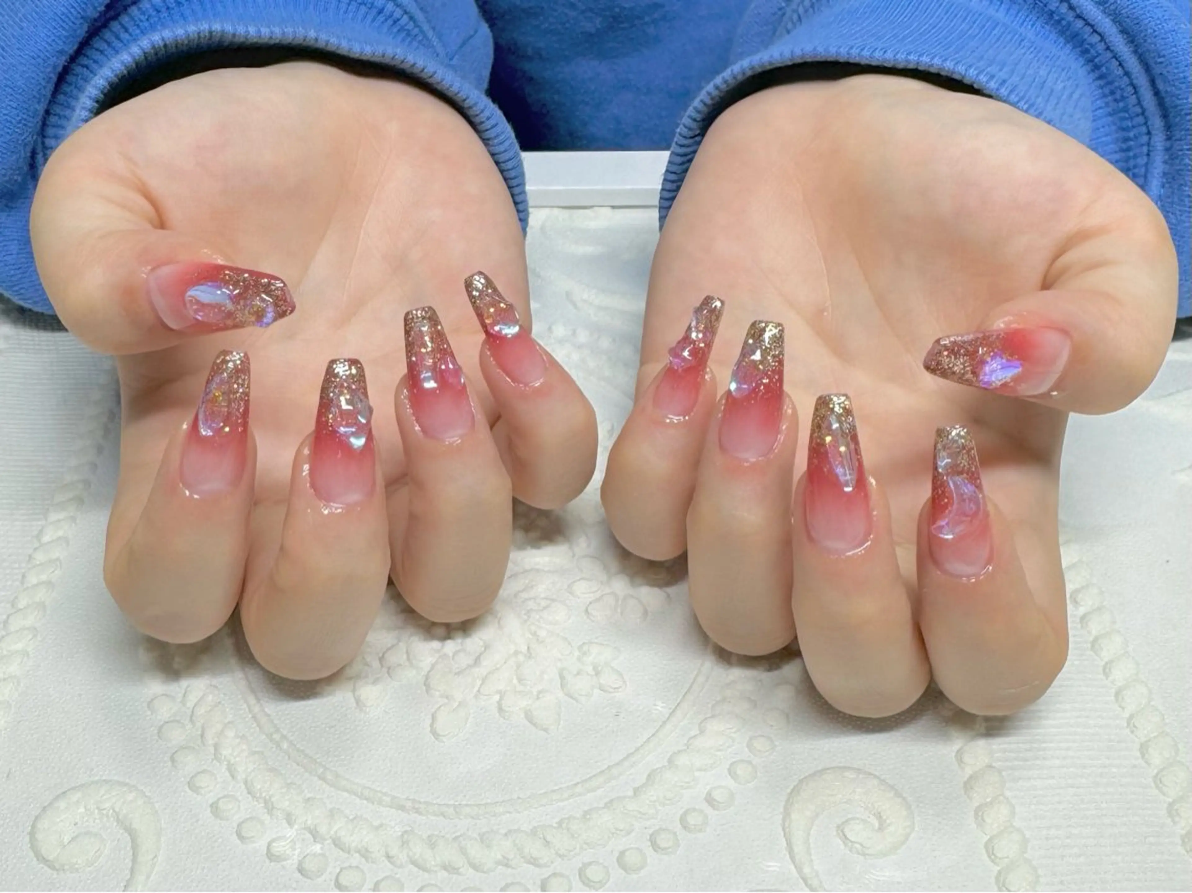 ネイル ラメ(グリッター) ラメグラデーション ハンドネイル lune nail_2017のその他イメージ