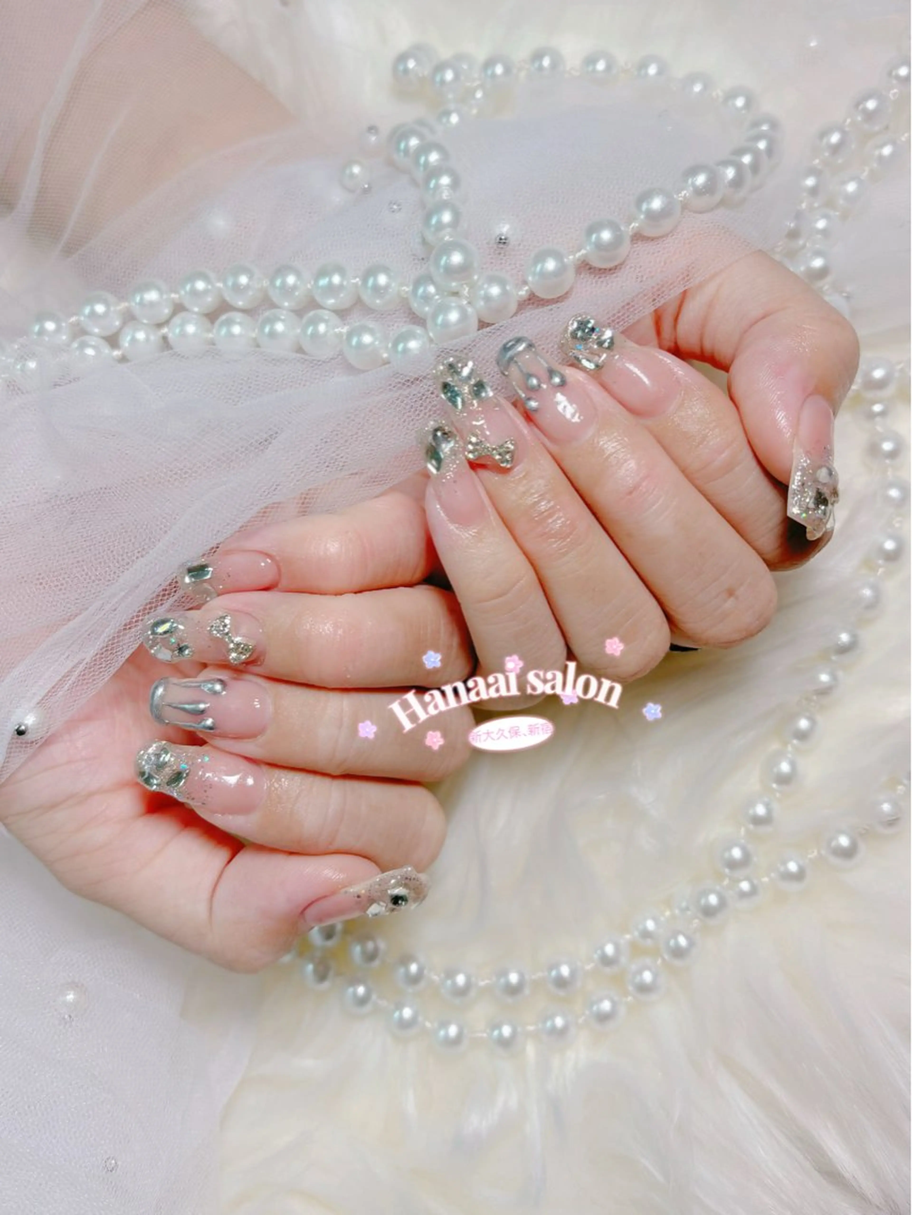 セミロング ハンドネイル Hanaai Salon新宿店のネイルデザイン