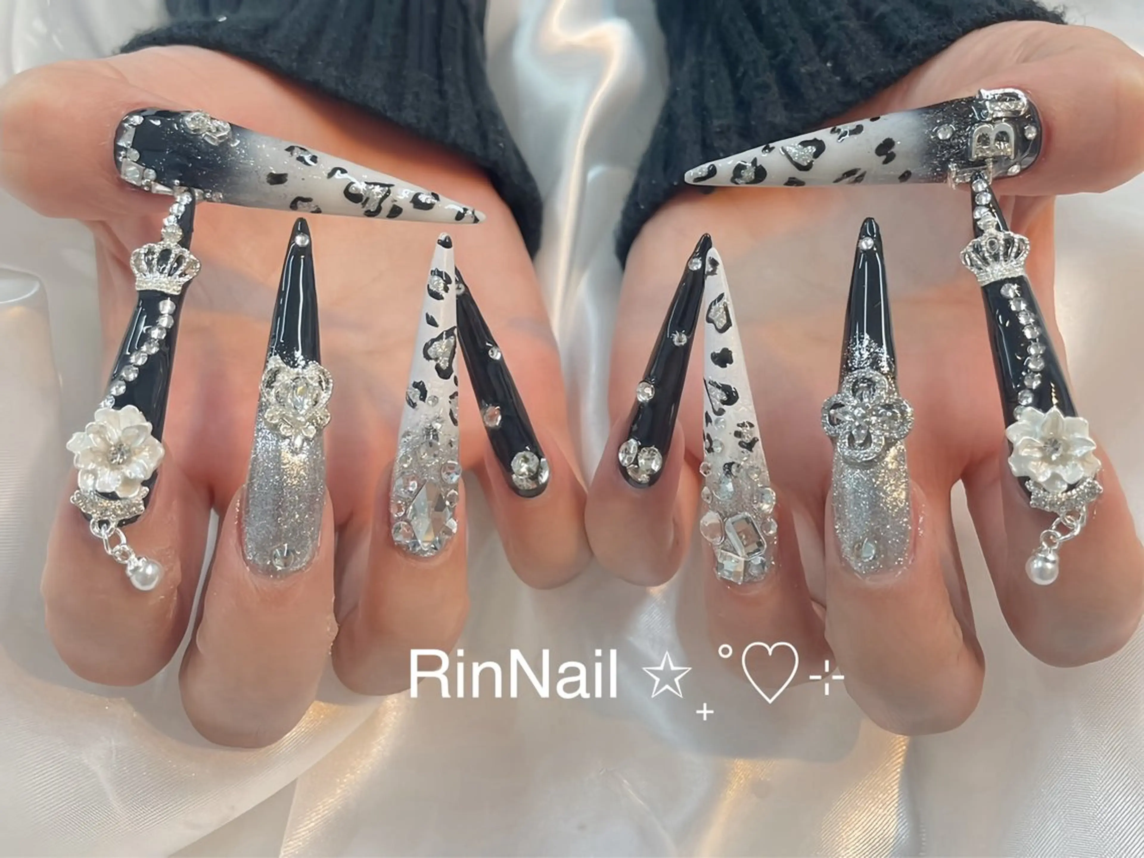 ネイル アートネイル チークネイル ジェルネイル ロングネイル マグネットネイル ハンドネイル Rin Nail 新大久保店のネイルデザイン