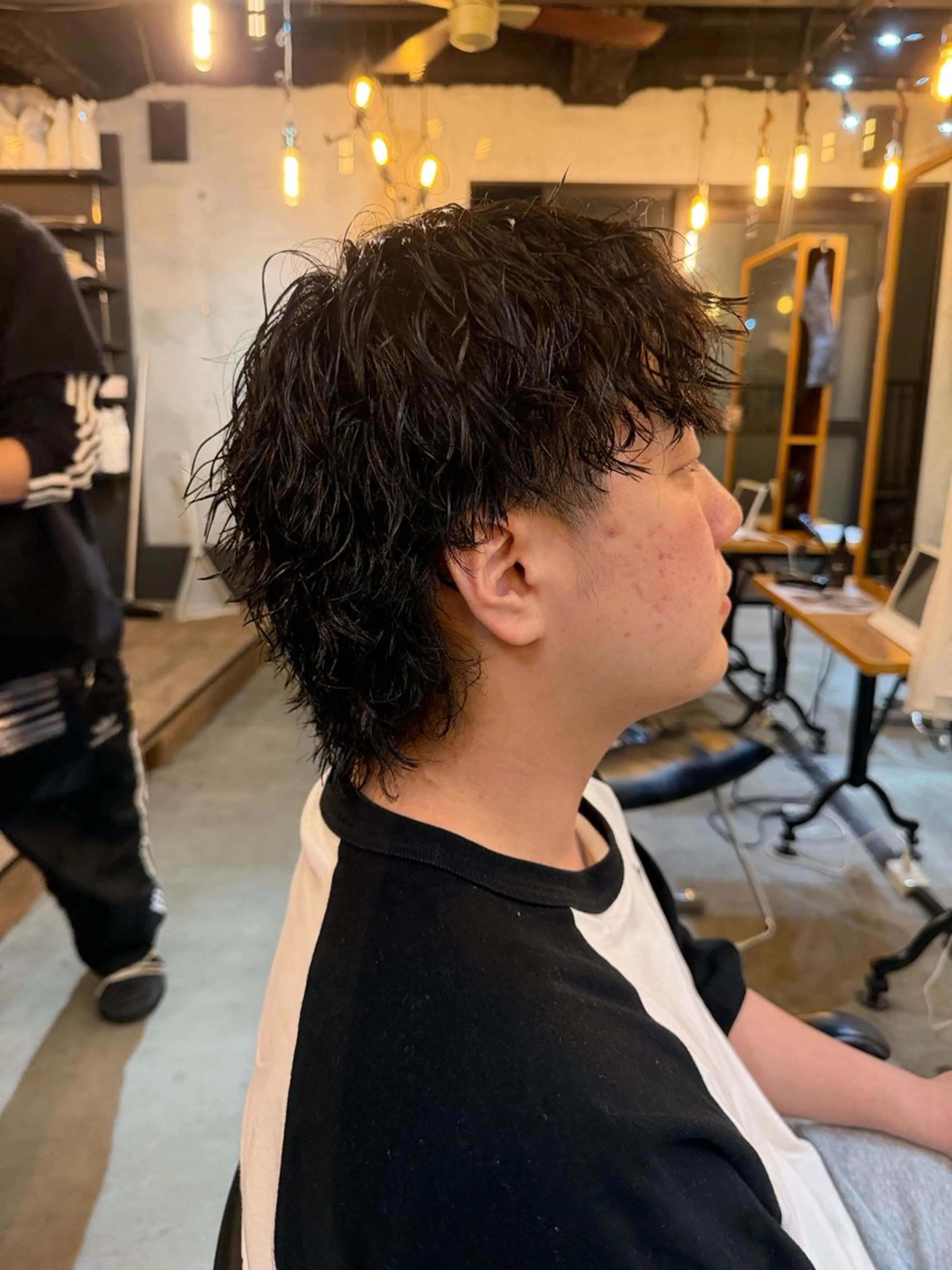 ショート パーマ メンズ センターパート マッシュウルフ マッシュ メンズパーマ メンズショート メンズ特化/ショート /ツイスパ/結希のヘアスタイル