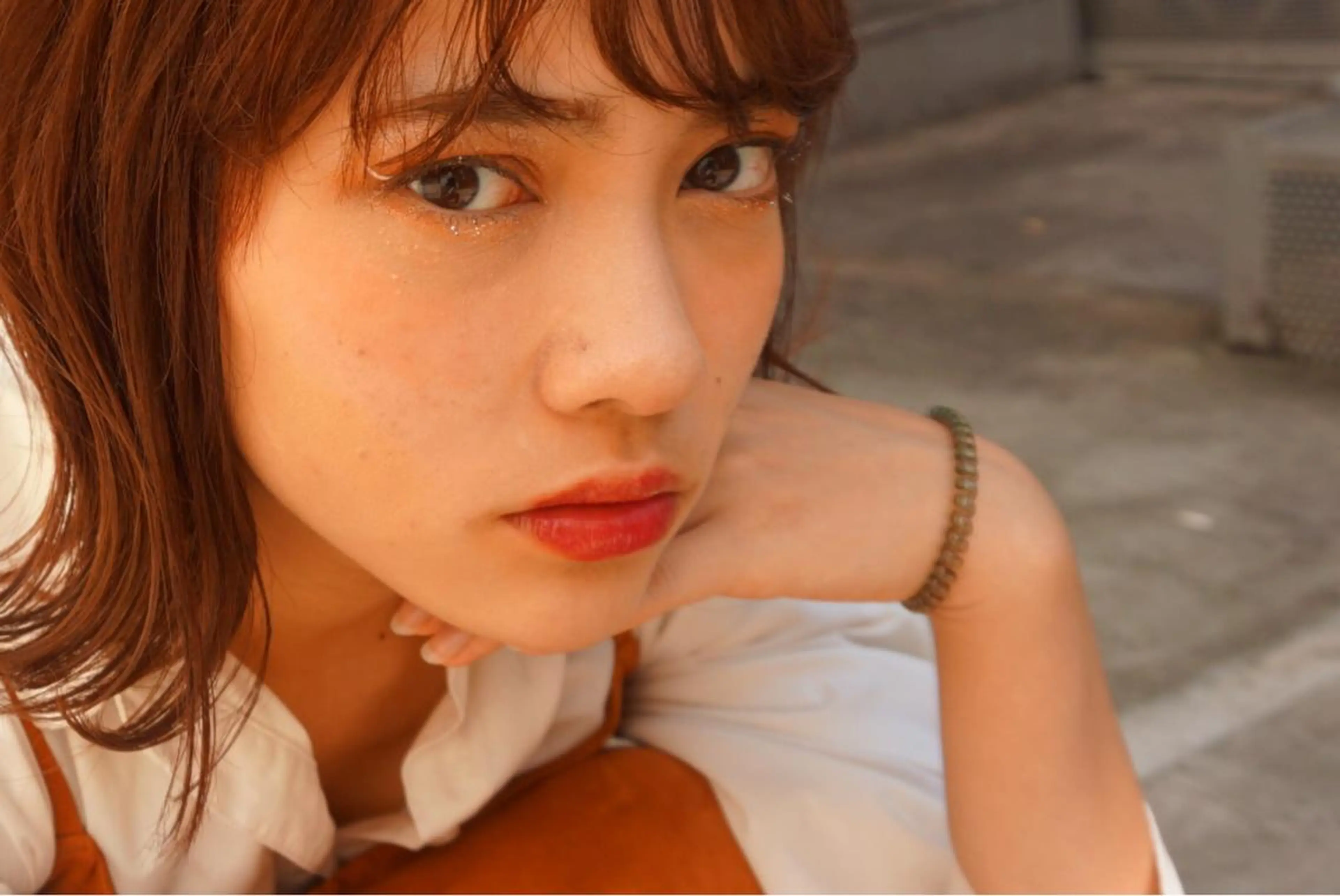 ミディアム カラー パーマ ボルドーカラー オレンジ レッドカラー ボブ 小顔カット granew所属・美艶ボブ 石井一成のヘアスタイル