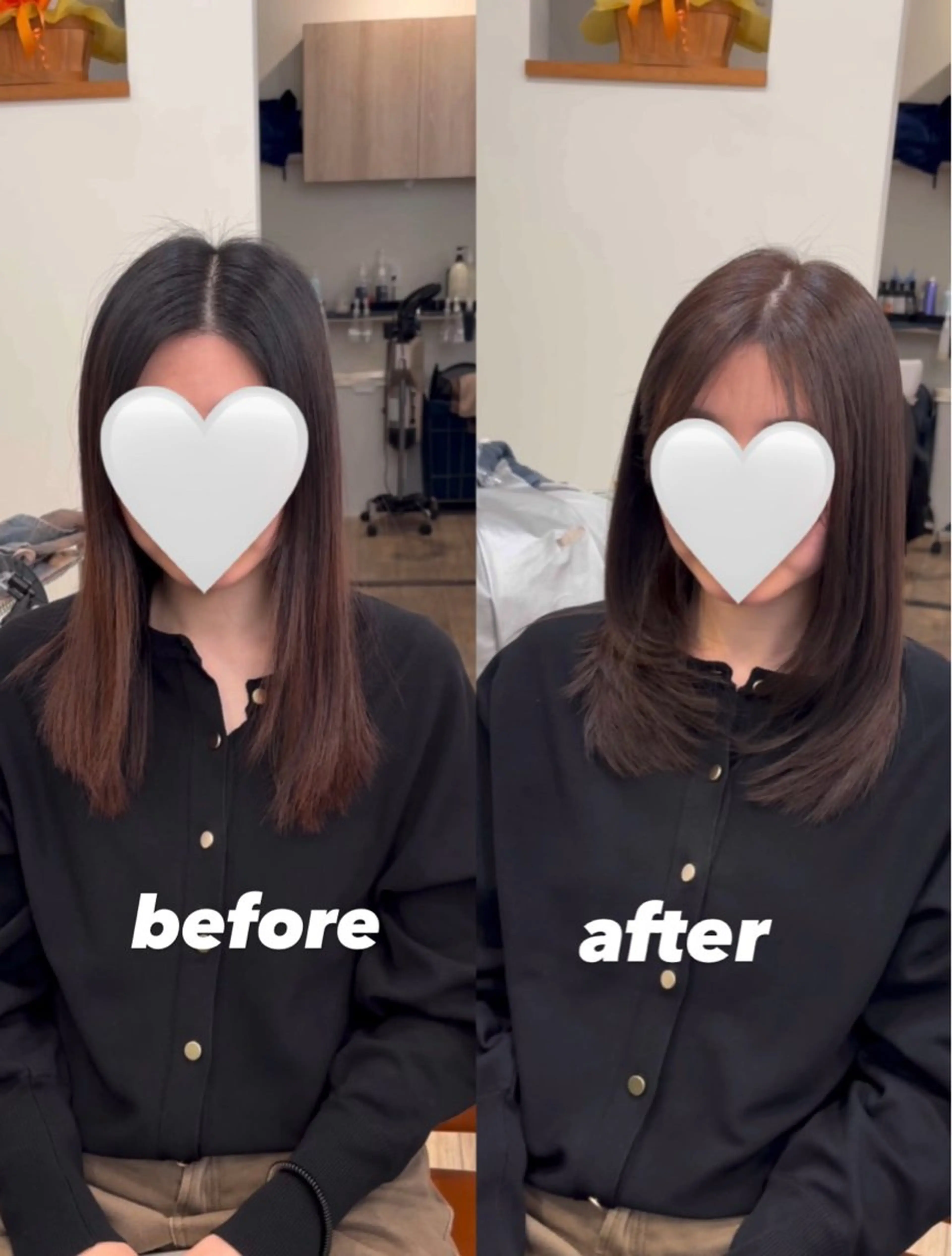 セミロング カラー レイヤーカット カット レイヤーカット/韓国 ヘア/LILICAのヘアスタイル