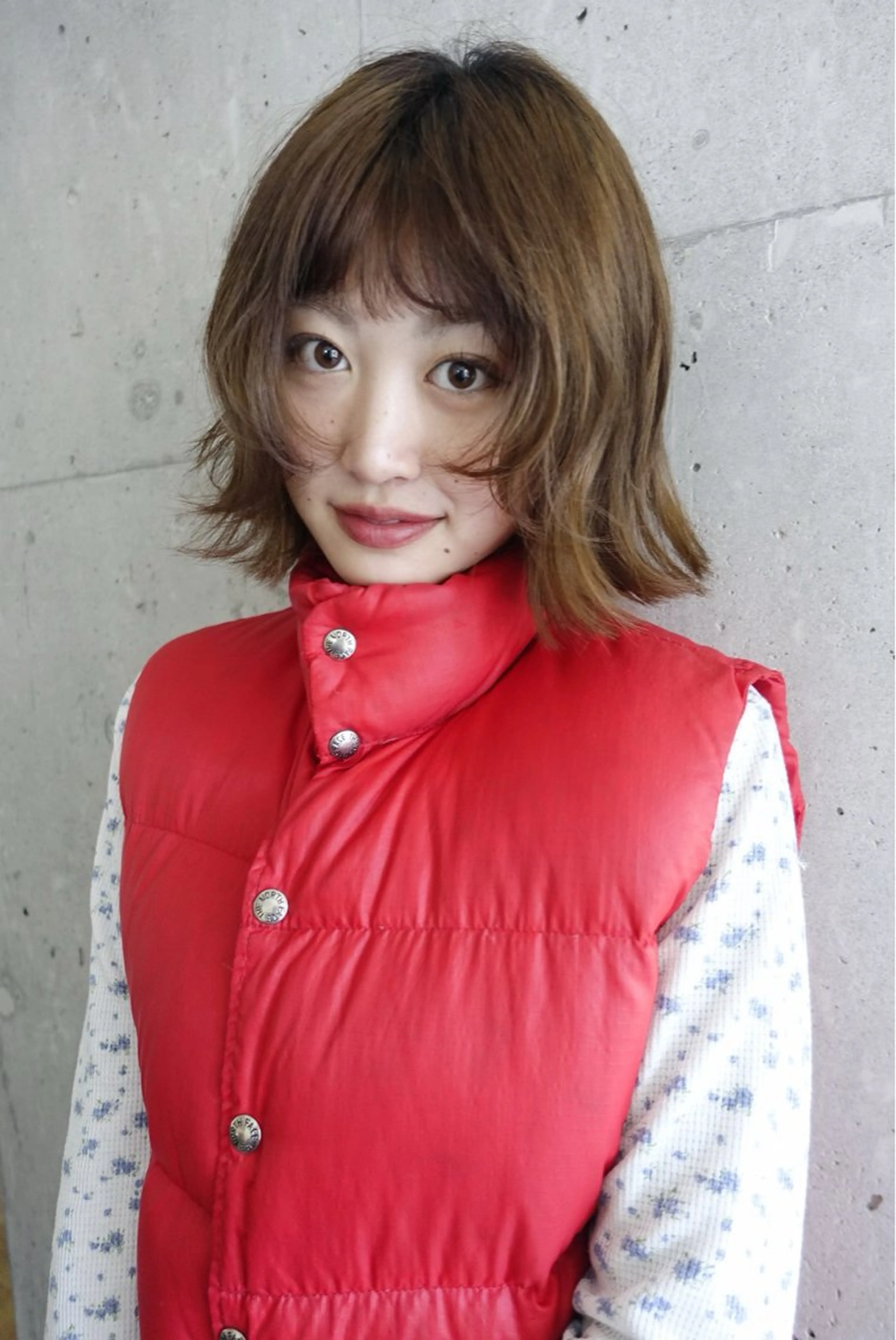 ミディアム カラー カット ヘアカラー 暖色/パーマ 🌼クニトウメイのヘアスタイル