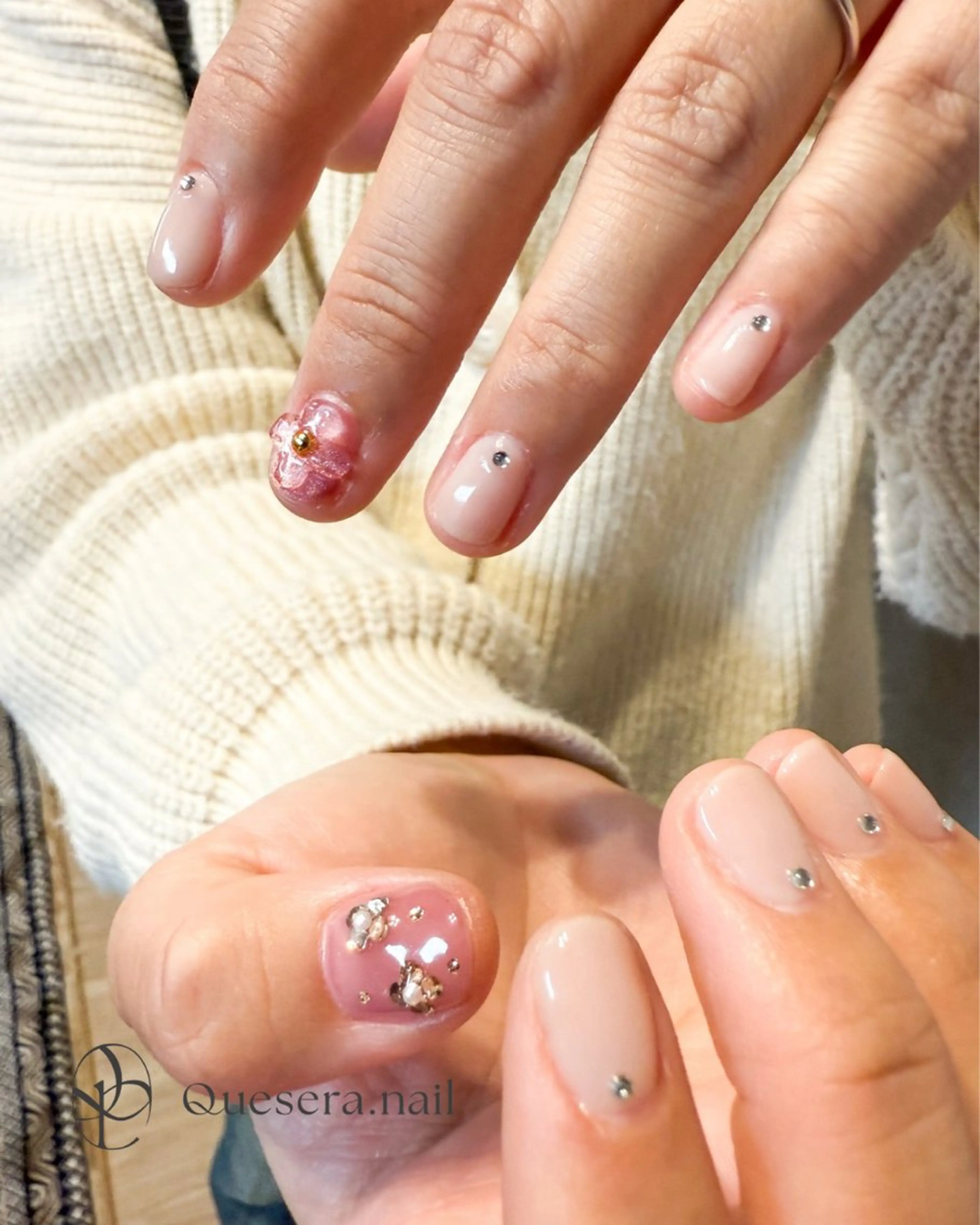 ネイル フラワーネイル 春ネイル ハンドネイル Quesera. nail  yuuのネイルデザイン