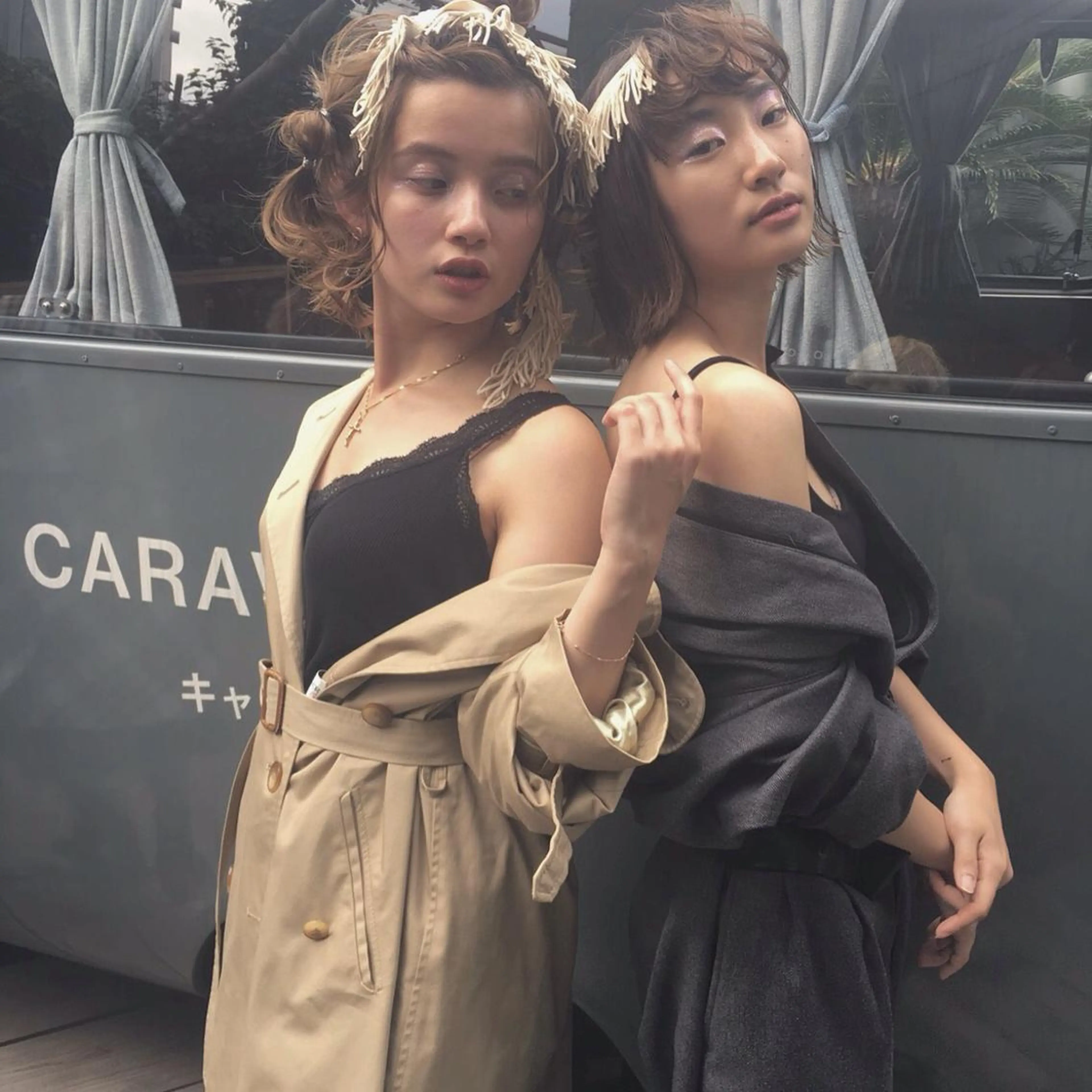 ミディアム カラー パーマ ヘアアレンジ ニシオカ タクヤのヘアスタイル