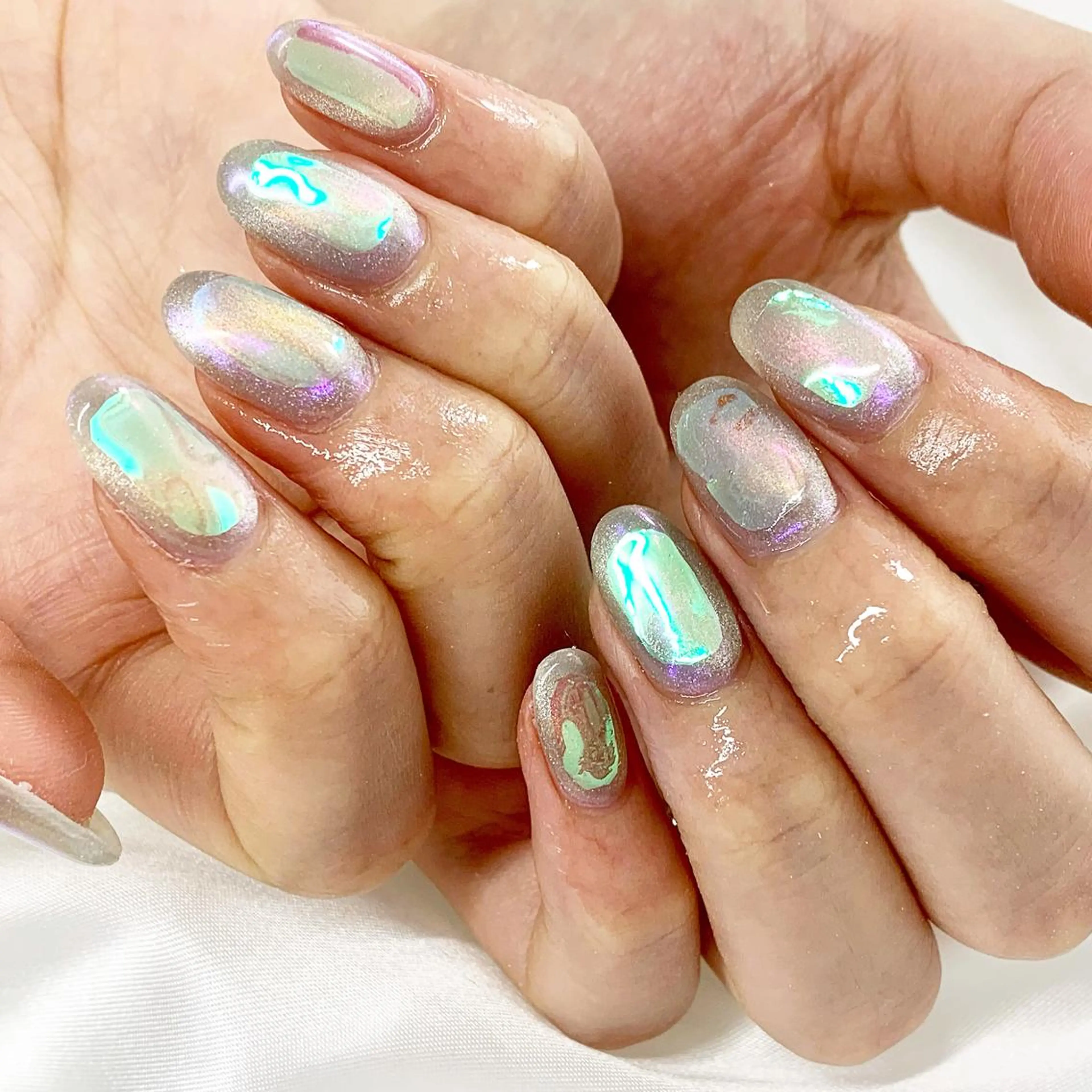 ネイル マツエク・マツパ アイブロウ 氷ネイル・うるうるネイル ハンドネイル pu muのネイルデザイン