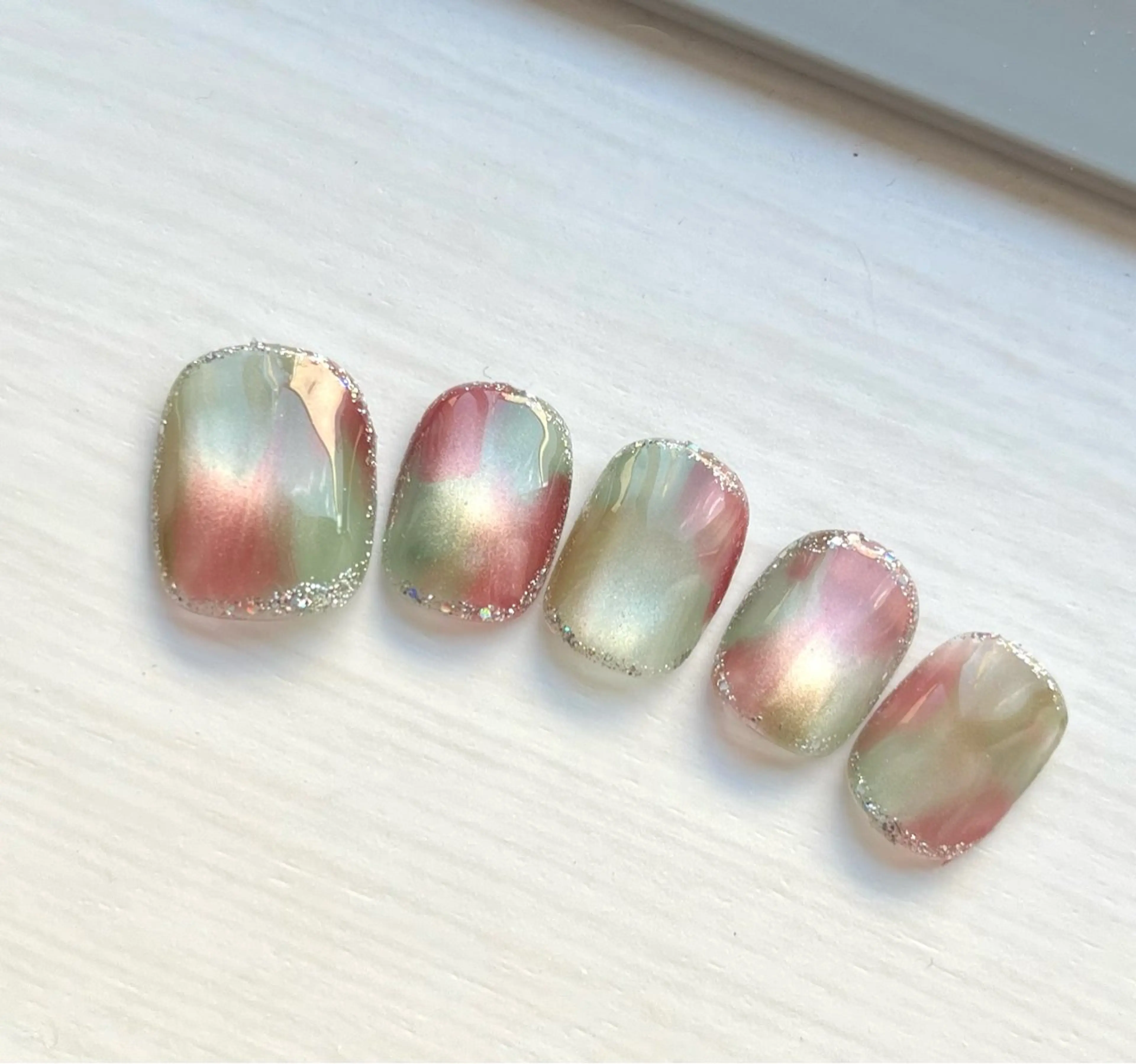 ネイル マグネットネイル ショートネイル 夏ネイル ハンドネイル 島田 亜紀のネイルデザイン