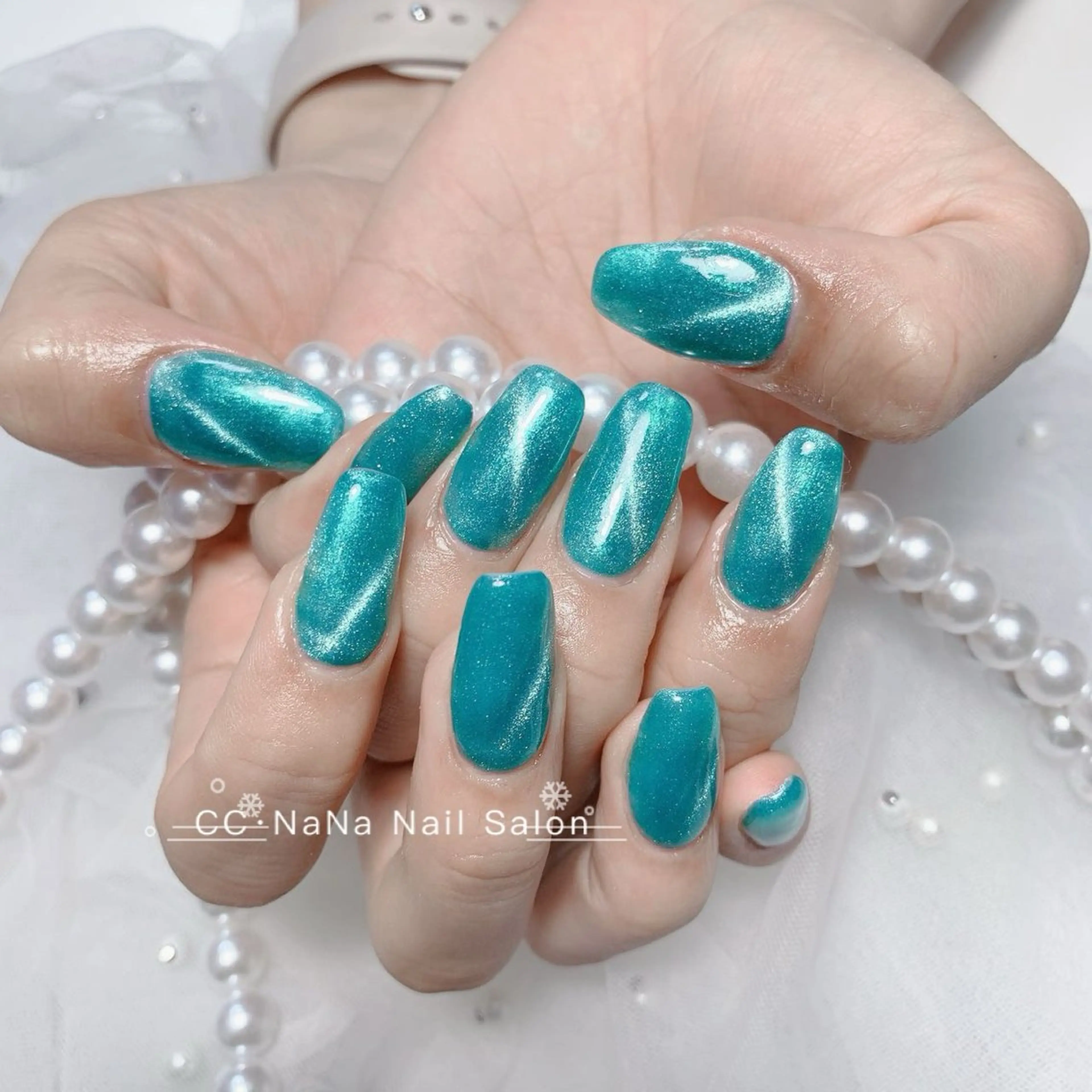 ネイル チークネイル フラッシュネイル ハート キラキラネイル 韓国ネイル ハンドネイル 💎CC・NaNa 韓国風ネイル🌙Cのネイルデザイン