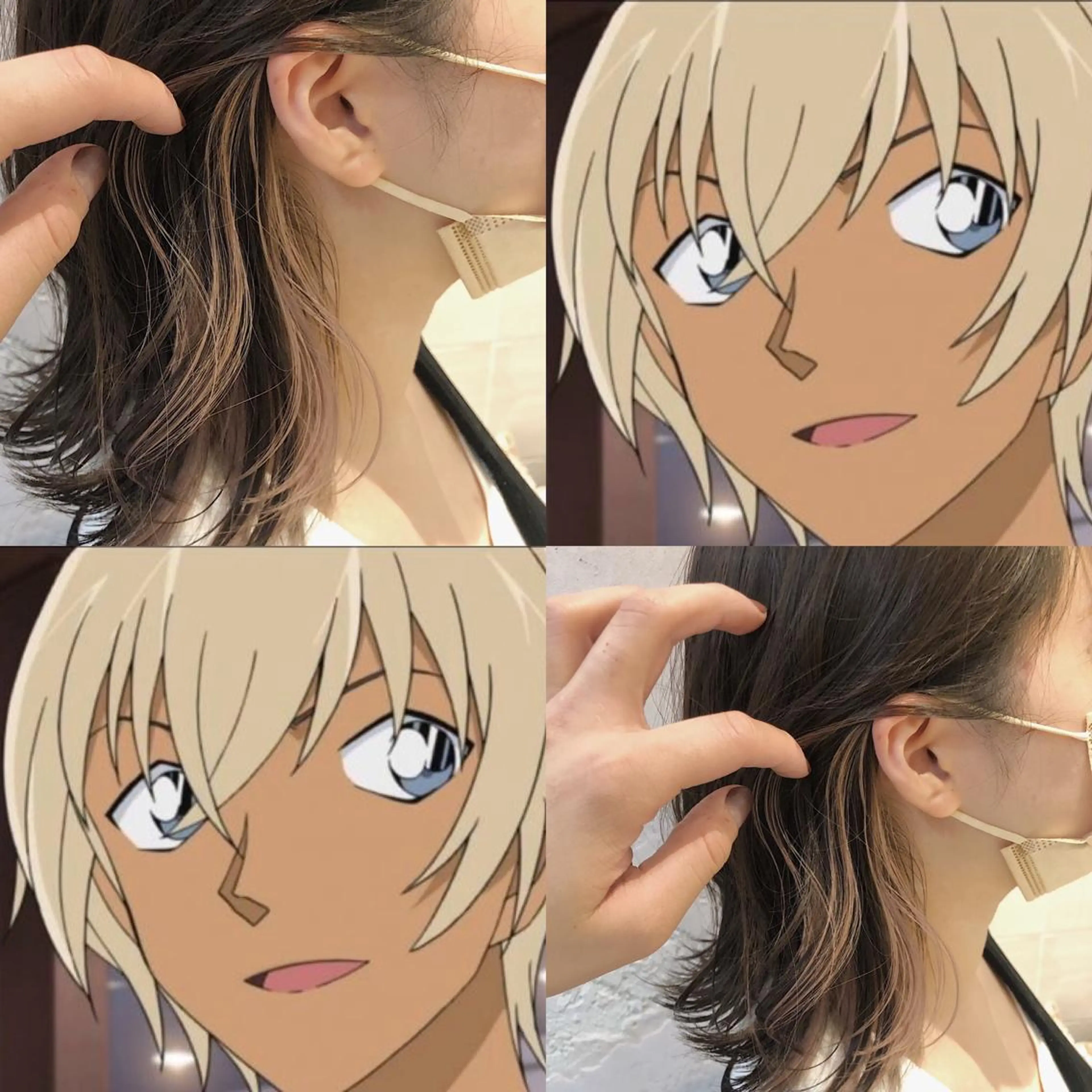 ミディアム ヘアカラー トリートメント ブリーチなしダブル カラー縮毛矯正 下野のヘアスタイル