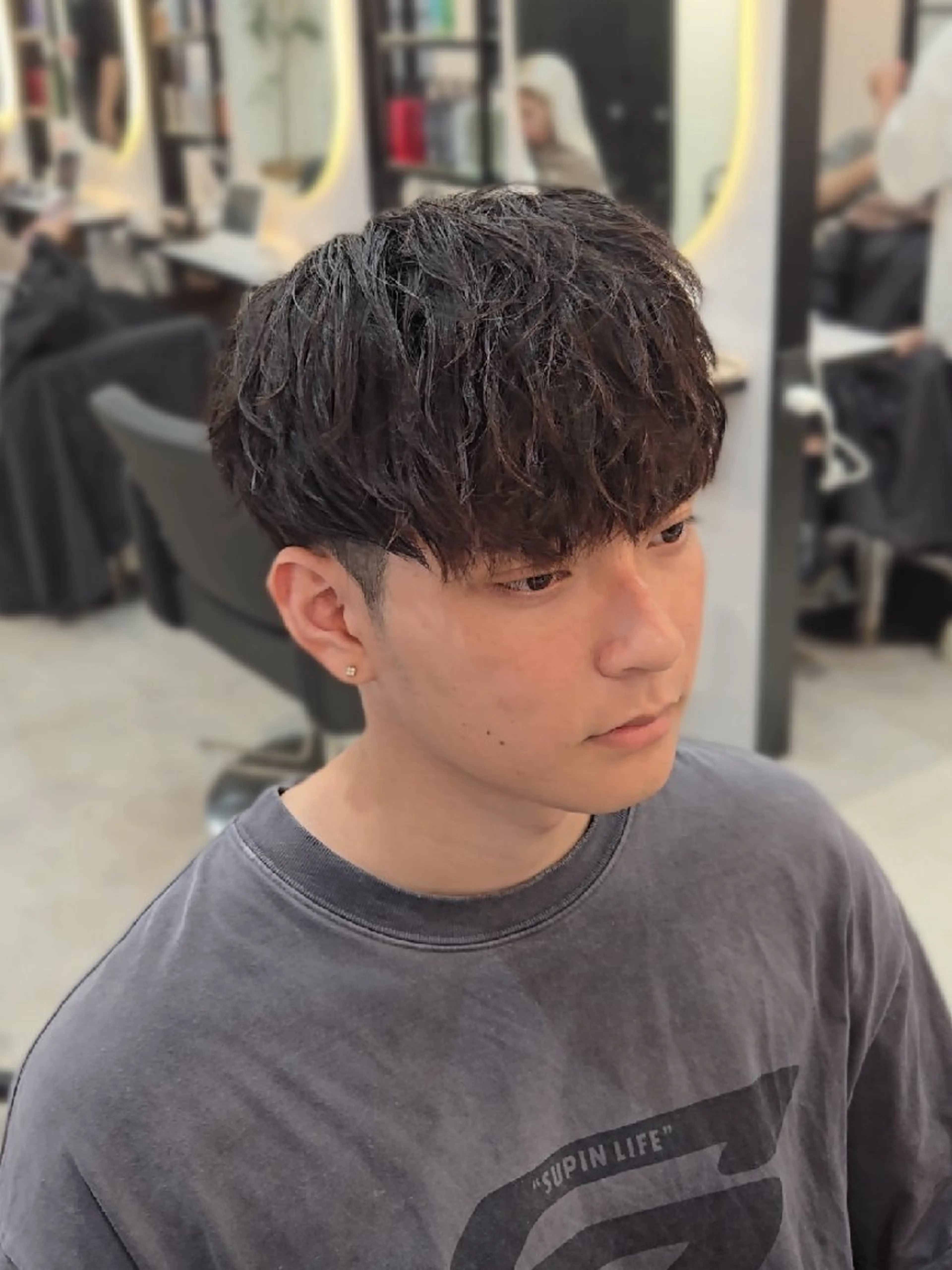 メンズ ミディアム ミディアムパーマ マッシュ メンズパーマ カット ヘアセット Lapis 名古屋駅前店所属・LEN名古屋/パーマ 海外ヘア/メンズ特化のヘアスタイル