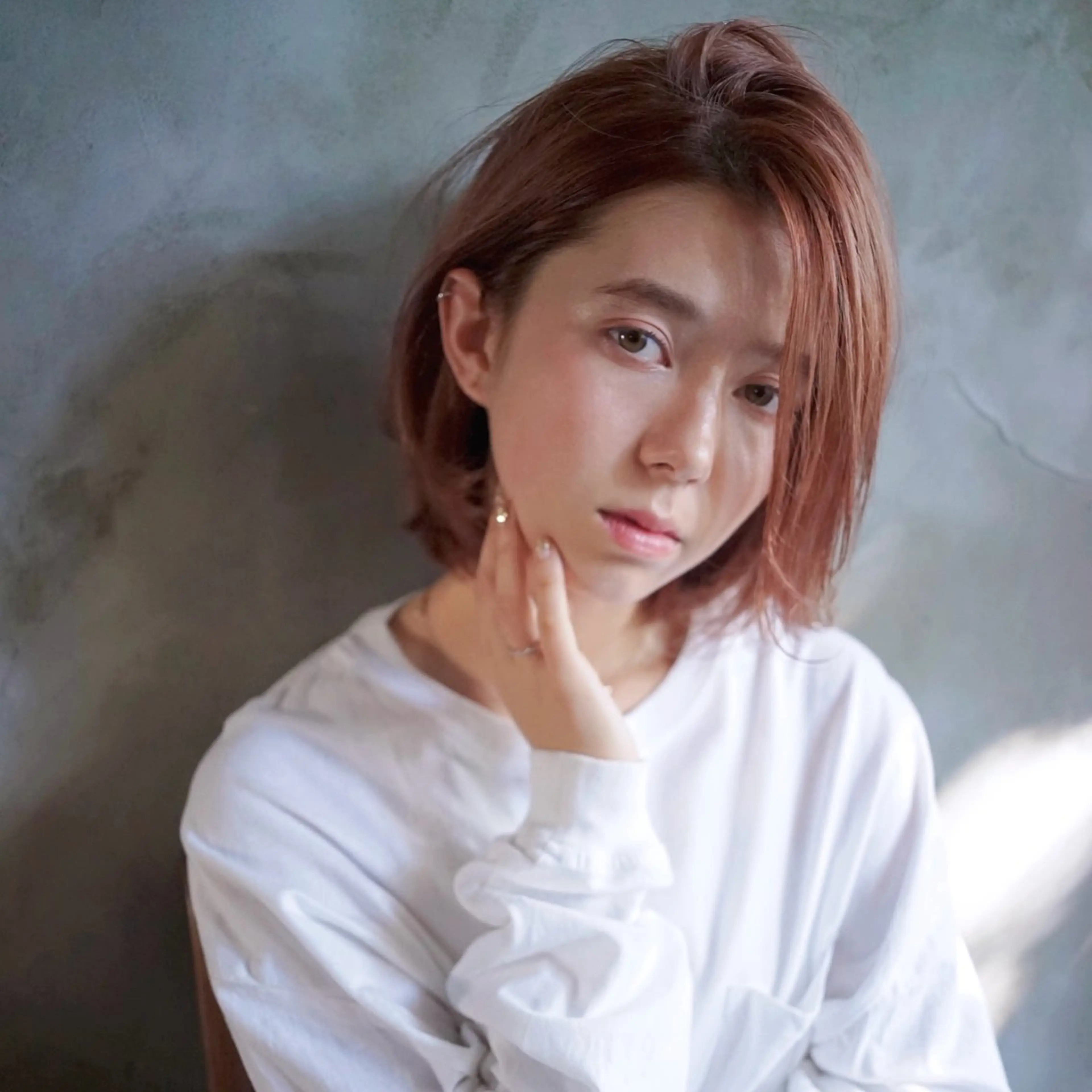 ミディアム ボブ かきあげバング enne hair&organic所属・🌟髪質改善メテオ カラーenne🫧のヘアスタイル