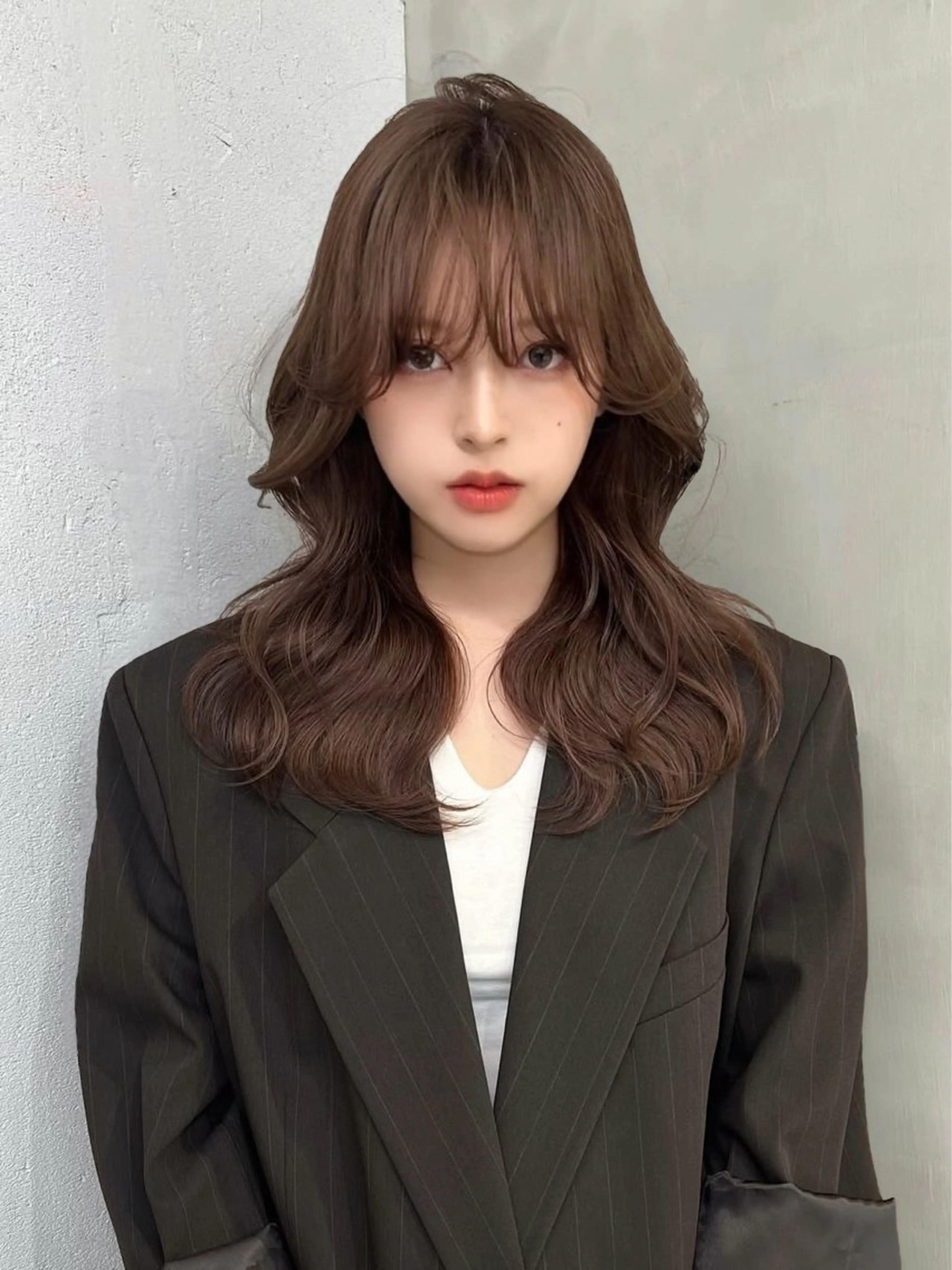 セミロング カラー カット ヘアカラー トリートメント 韓国/レイヤー/ 透明感🩶ひかる🩶のヘアスタイル