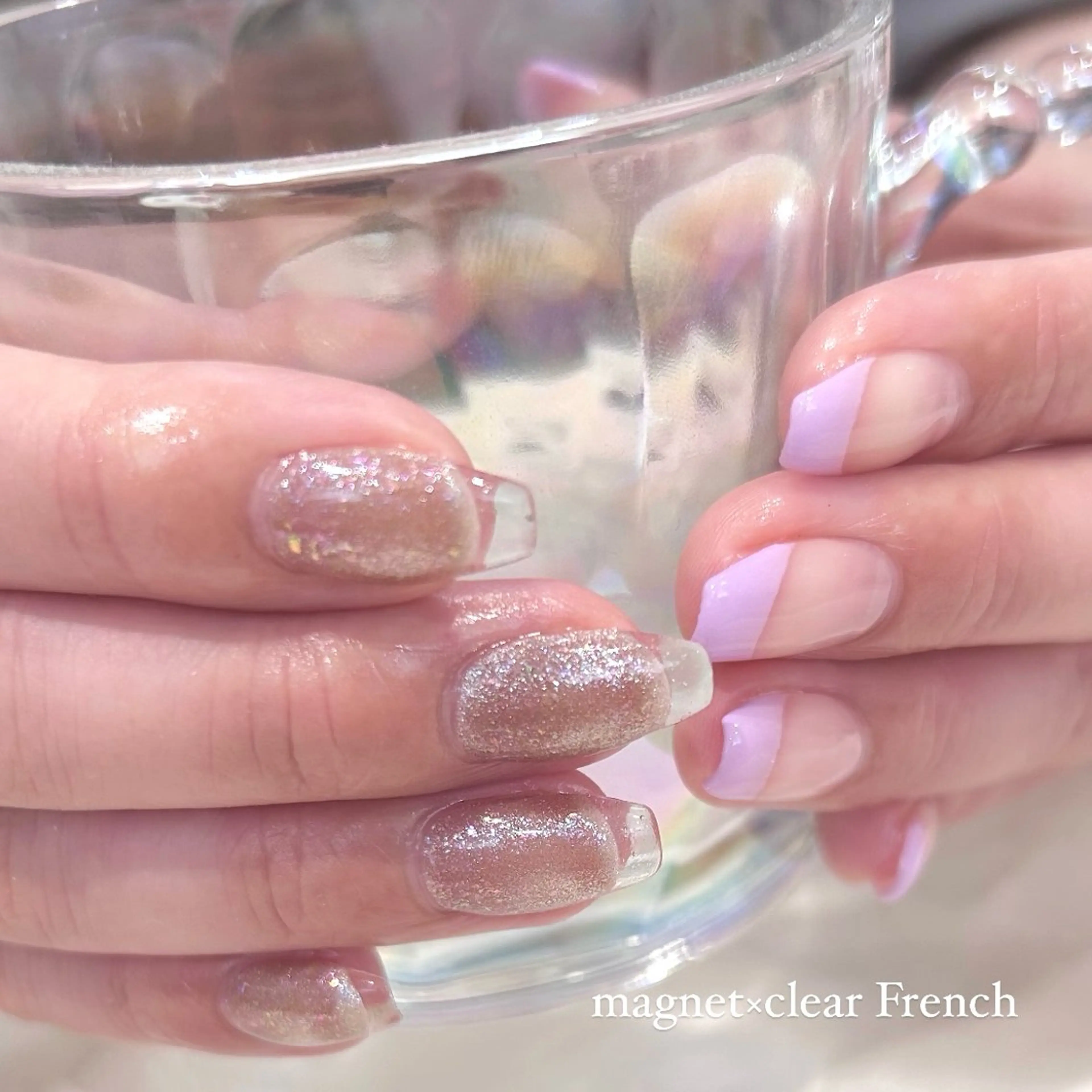 ネイル クリアネイル フレンチネイル ワンカラーネイル 長瀬 瑠霞のネイルデザイン