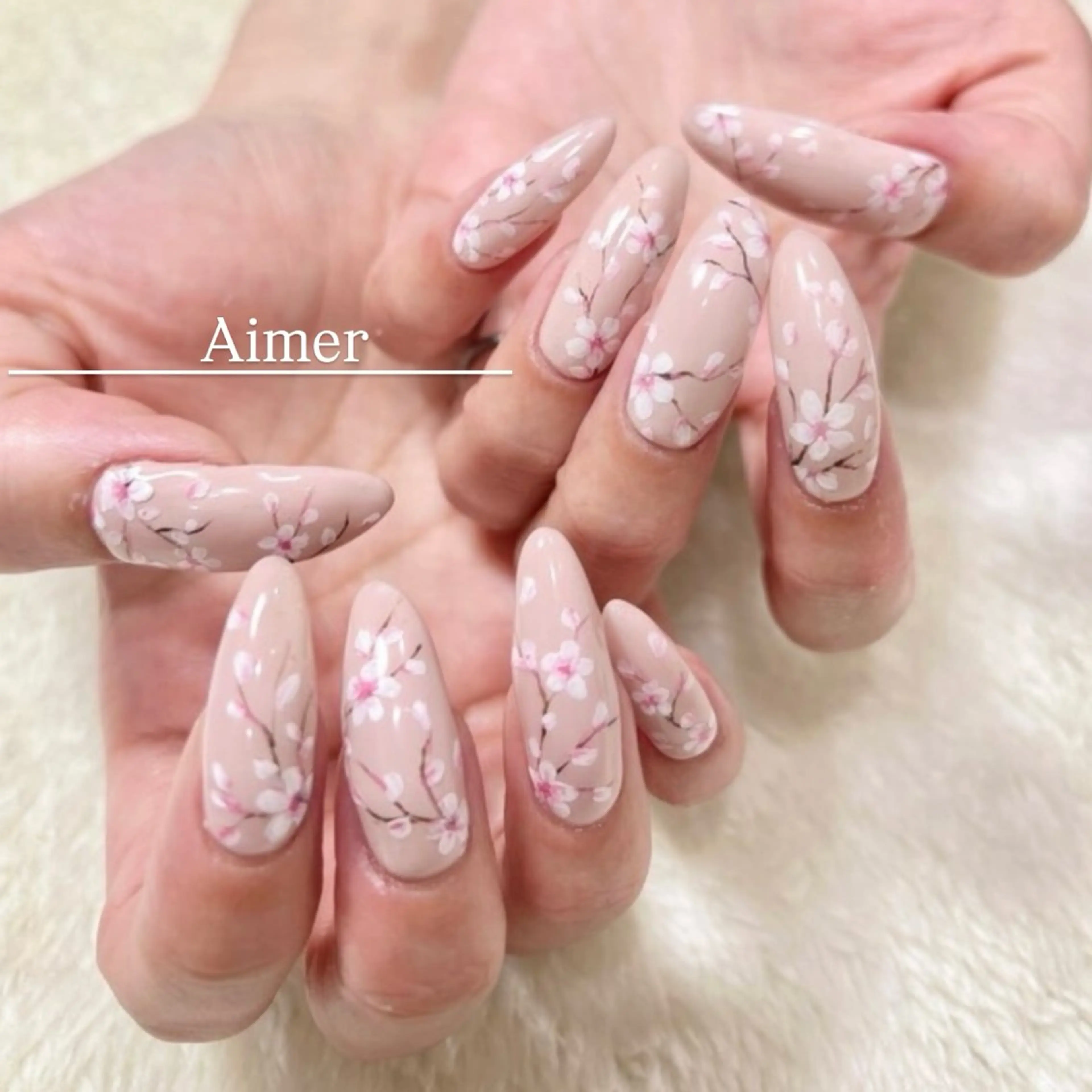 ネイル 桜ネイル ハンドネイル Aimer所属・nailsalon Aimerのネイルデザイン