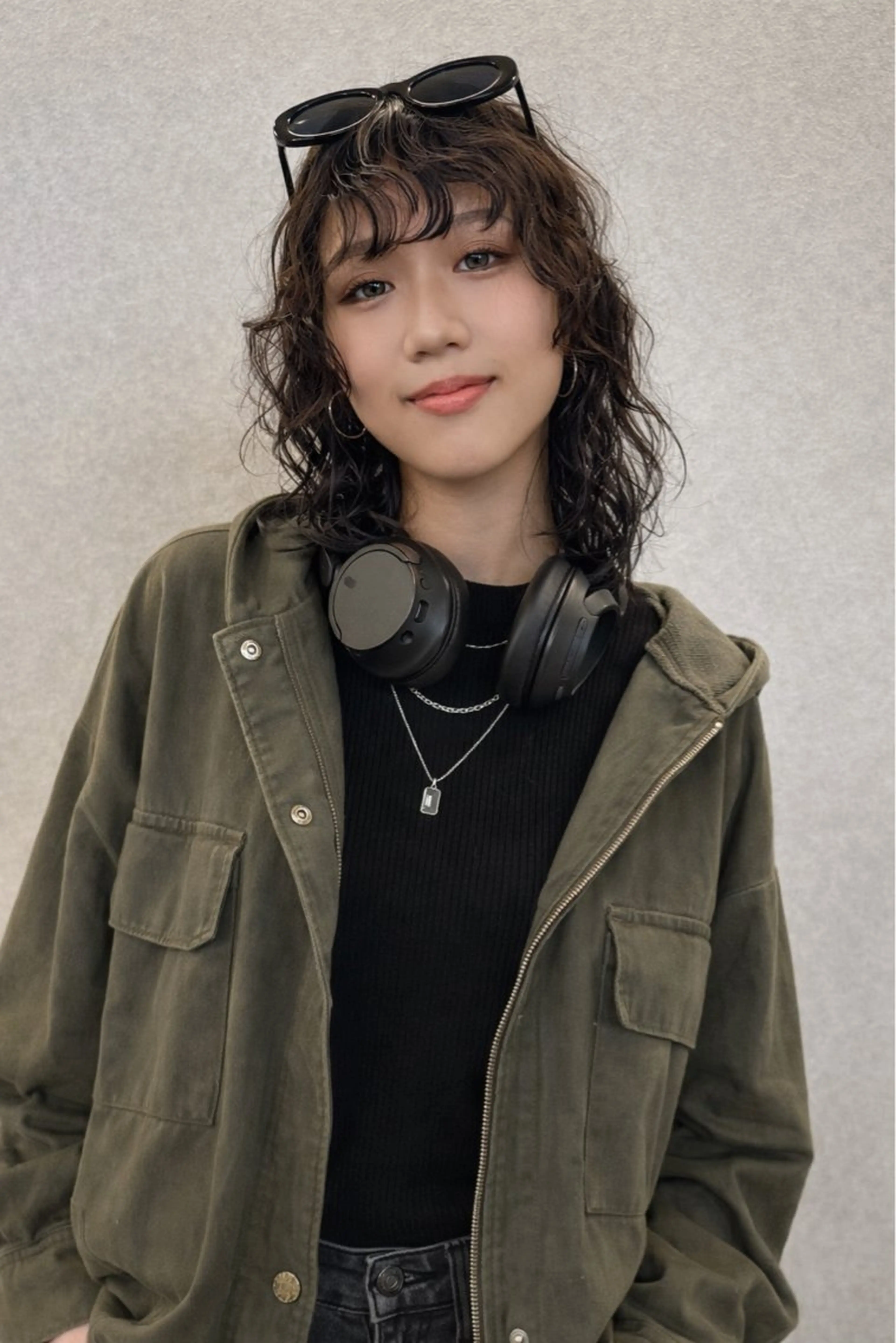 セミロング カラー カット パーマ レイヤーカット ボブパーマNo.1のヘアスタイル