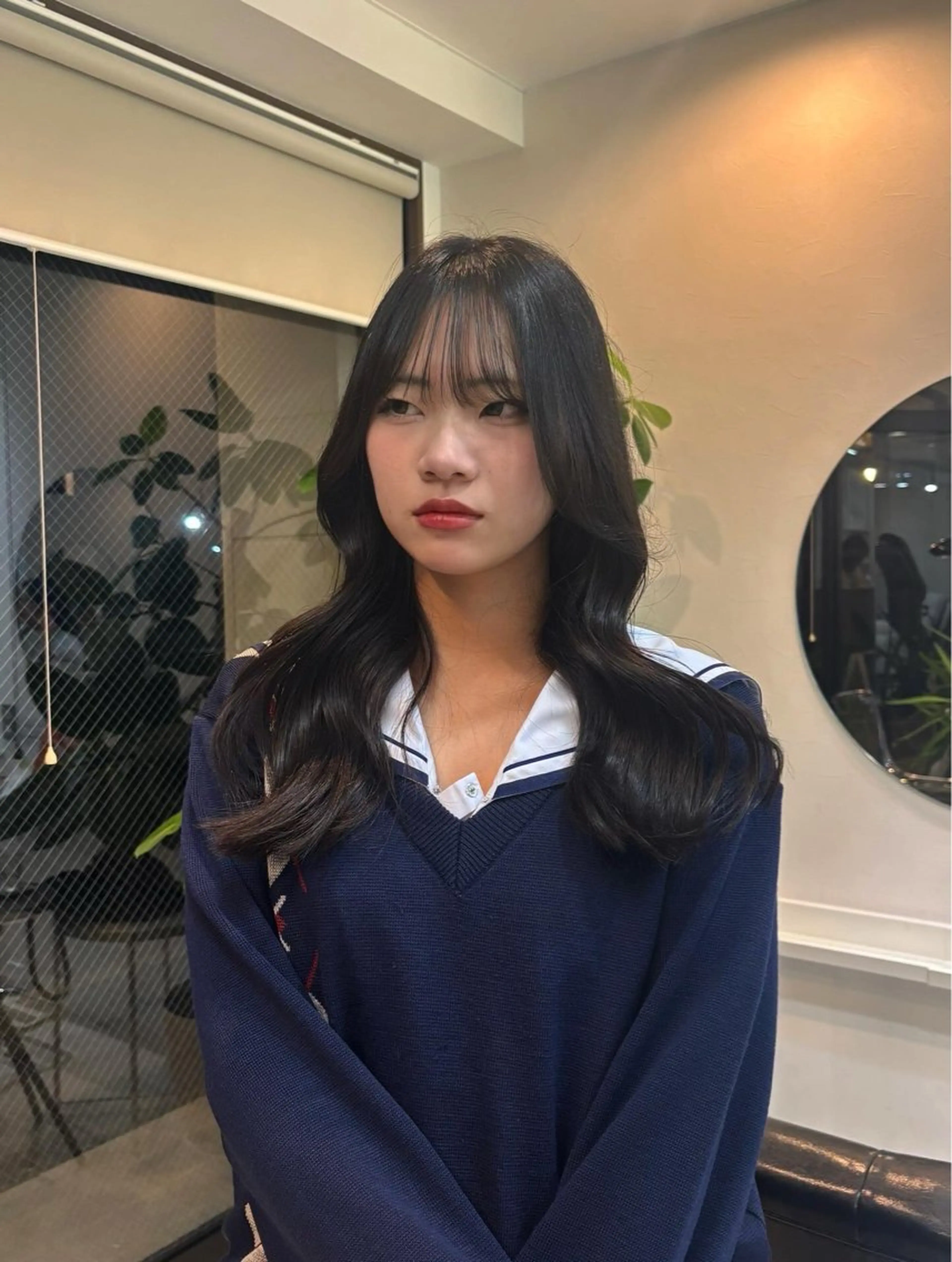 ロング 顔周りカット レイヤーカット ロング カット enrich / キタガワ カノンのヘアスタイル